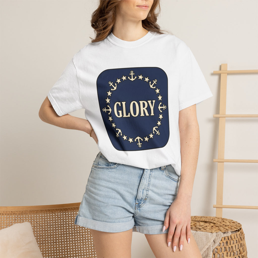 Anchor Star Circle Shirt 4th Of July Military Gift Women Patriotic Tee Symbol T-Shirt Independence Fan American Tshirt Soldier Graphic