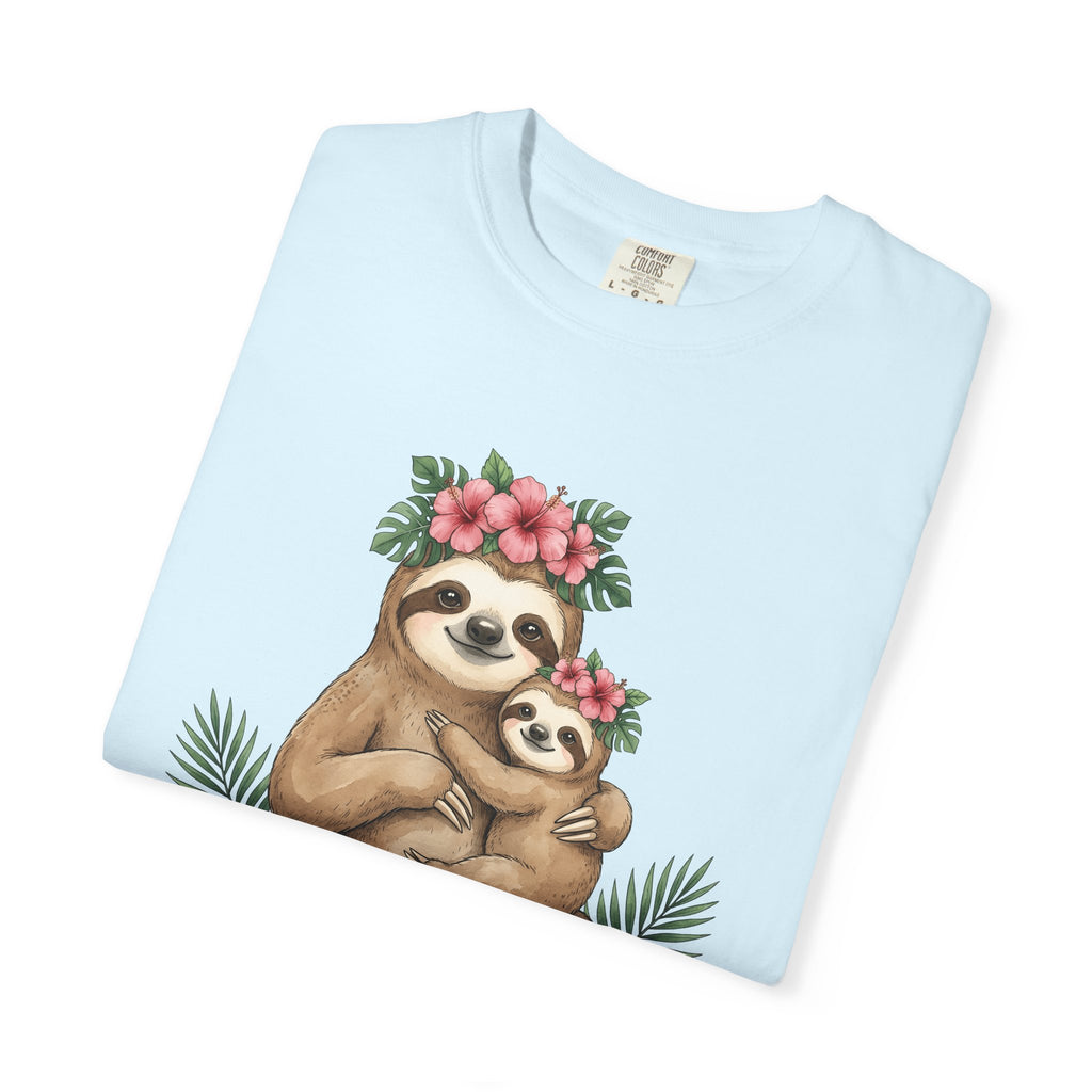 Sloth Clan Shirt Animals & Flowers Rainforest Gift Women Playful Tee Sloth T-Shirt Wildlife Fan Funny Tshirt Jungle Graphic Pigment Exotic