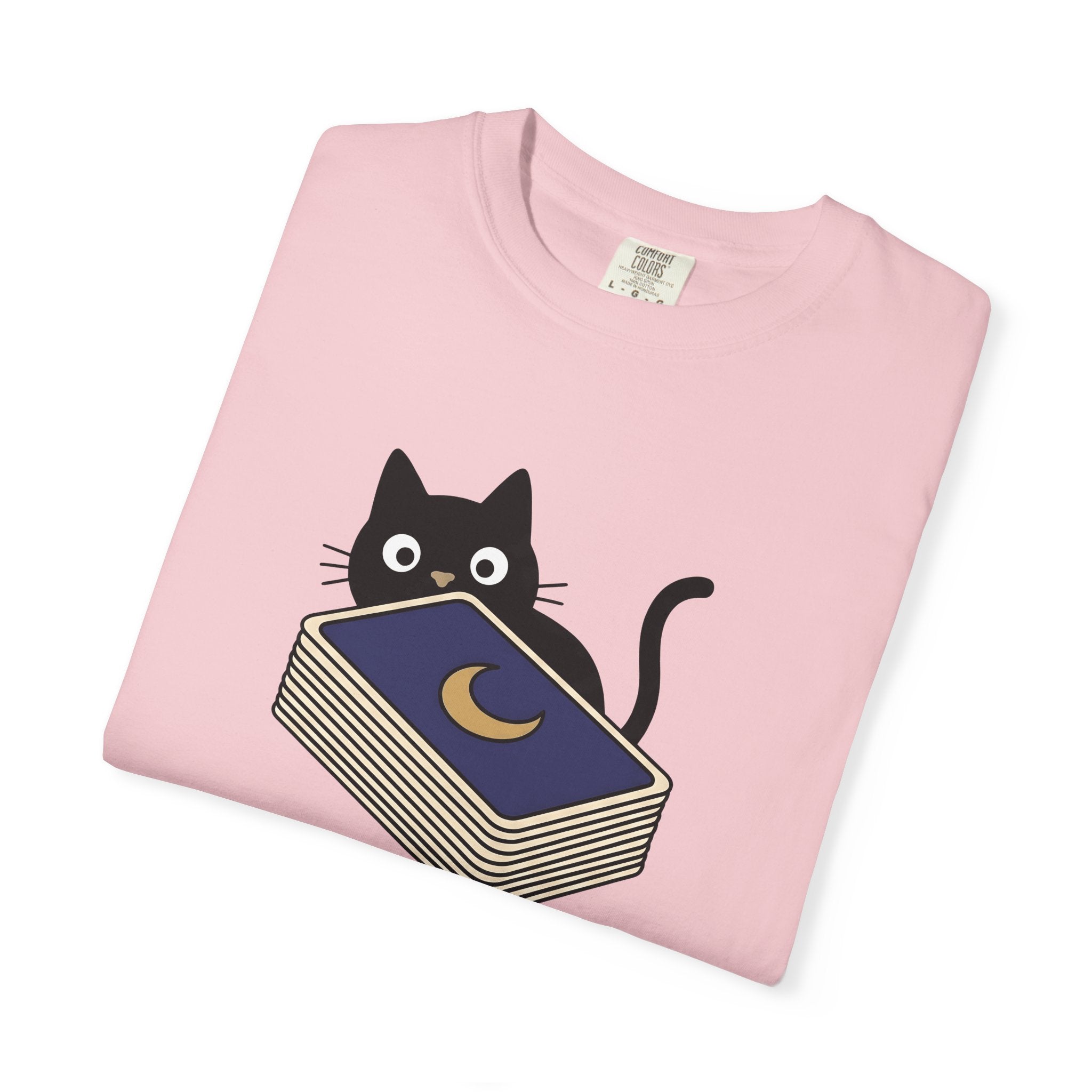 Dark Cat Shirt Cat Occult Gift Women Sweet Tee Black Cat T-Shirt Cat Fan Cat Tshirt Mystic Graphic Clean Oracle Cards Tshirt