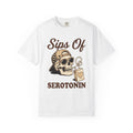 Skull Beverage Shirt Valentine Dark Gift Women Ink Tee Cocktail T-Shirt Valentine Fan Tattoo Tshirt Gothic Graphic Retro Love Symbol Tshirt