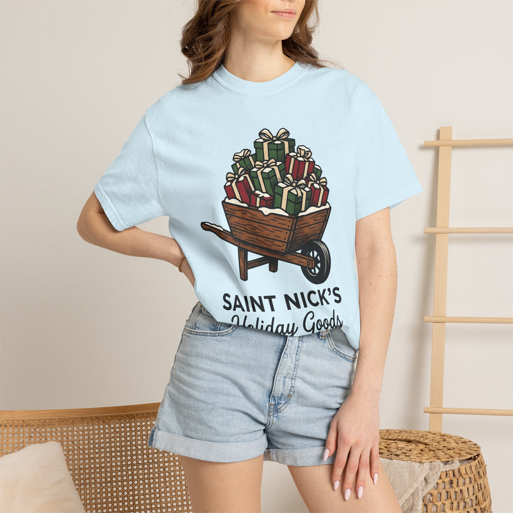 Garden Wheelbarrow Gifts Shirt Christmas Festivity Gift Women Classic Tee Wheelbarrow T-Shirt Holiday Fan Vintage Tshirt Celebration Graphic