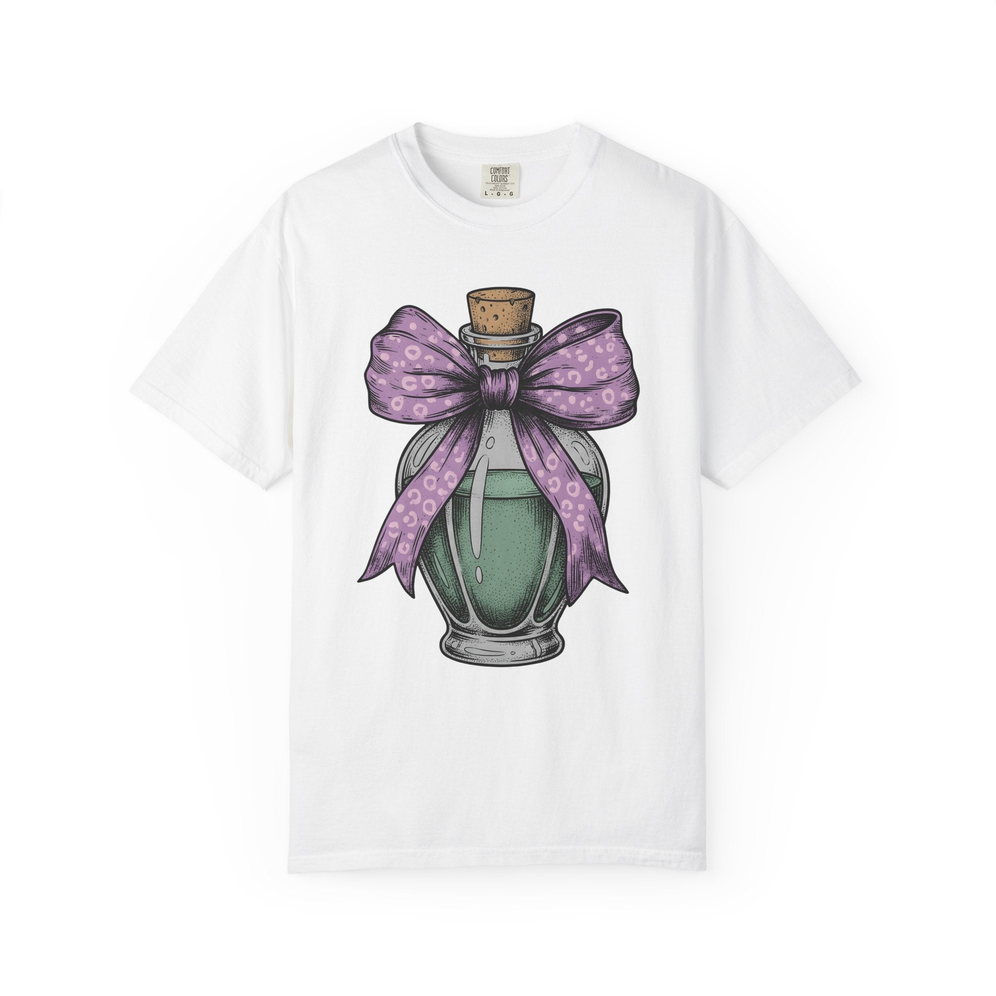Elixir Bottle Shirt Halloween Spell Gift Women Classic Tee Potion Bottle T-Shirt Horror Fan Gothic Tshirt Magic Graphic Doodle Knot Tshirt