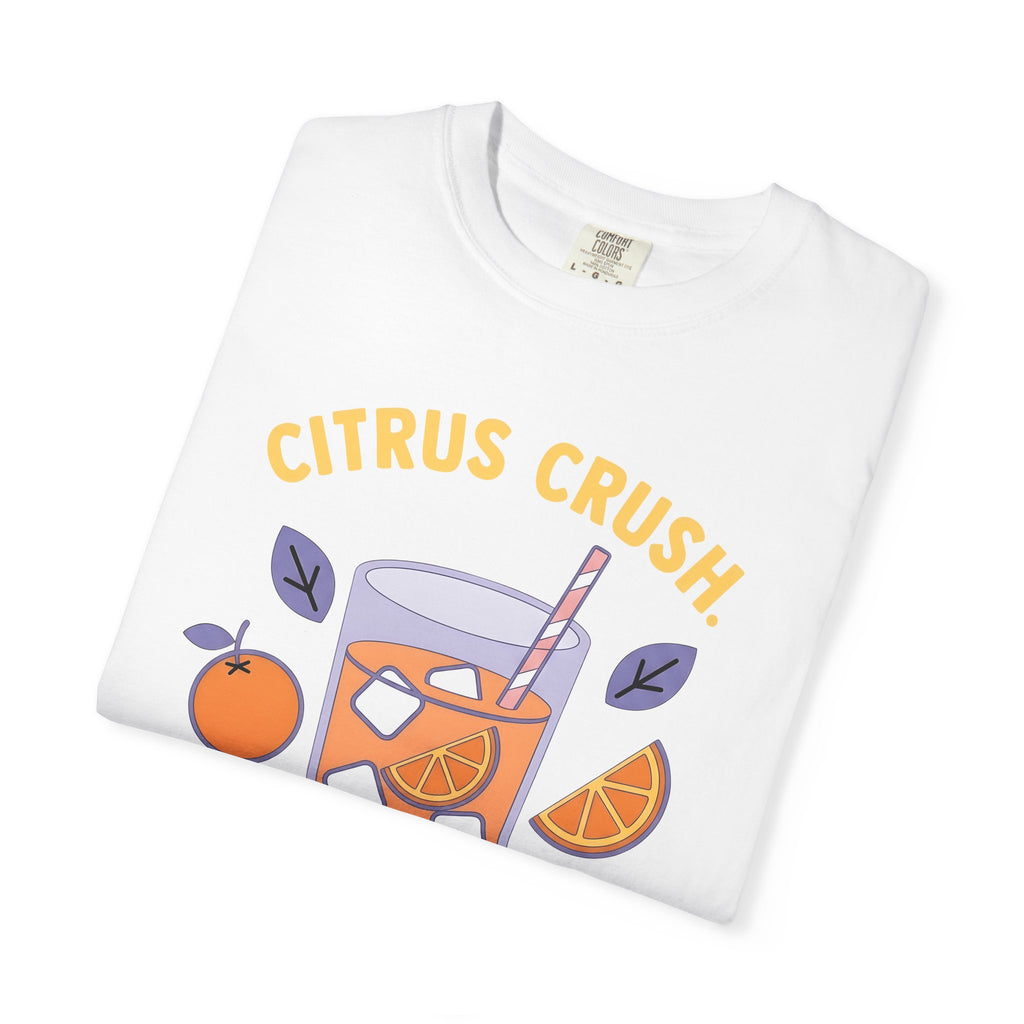 Orange Drink Shirt Drinks Summer Gift Women Bold Graphic Tee Orange Juice T-Shirt Beverage Fan Graphic Design Vacation Graphic Retro Ice