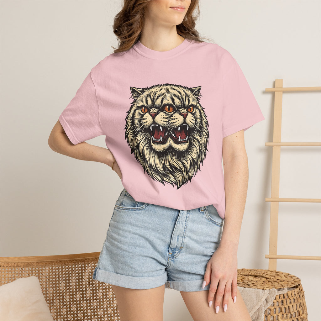 Double Head Kitty Shirt Cat Alternative Gift Women Sketch Tee Cat T-Shirt Cat Fan Drawing Graphic Old School Sharp Teeth Tshirt