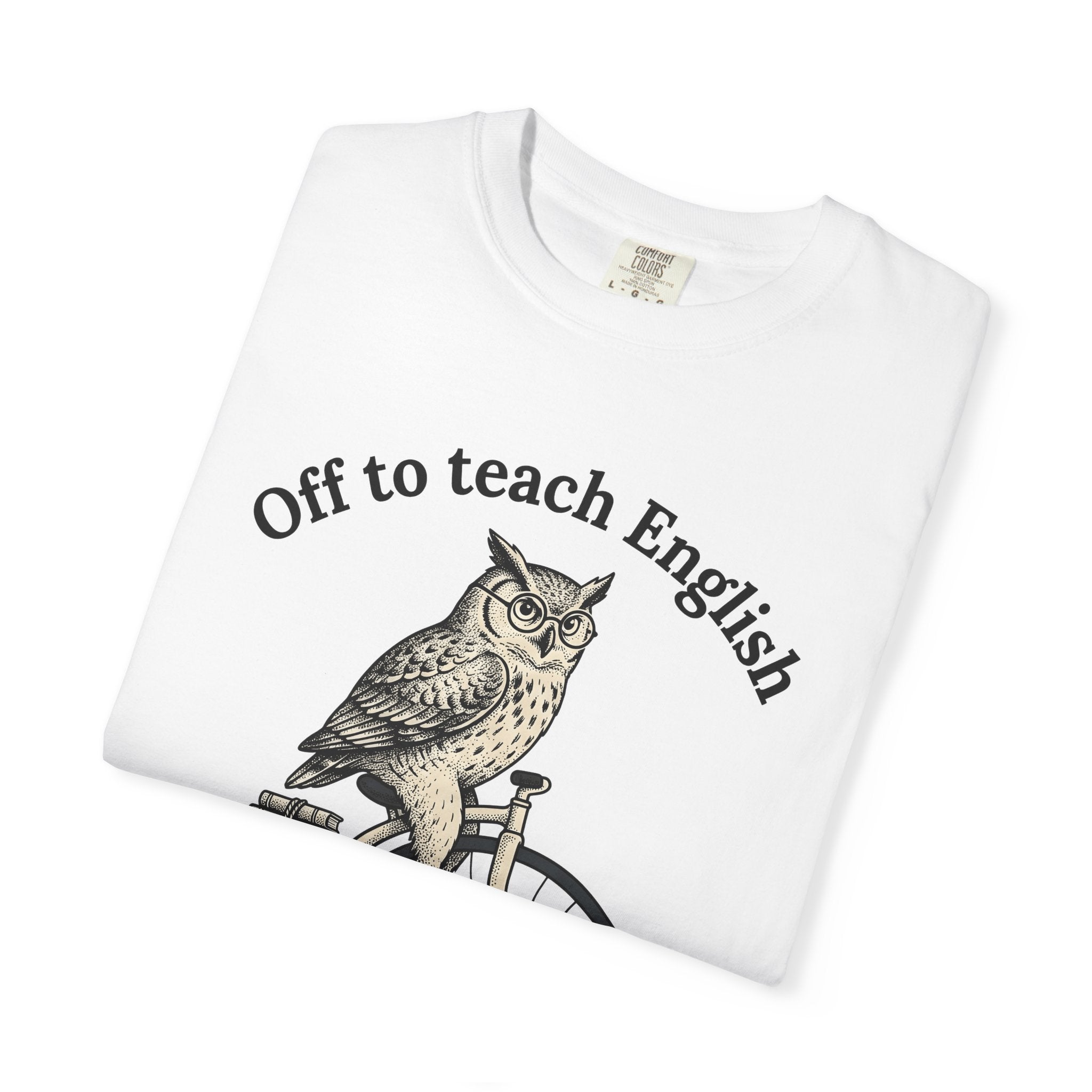Owl Cycling Shirt Teachers Schooling Gift Women Antique Tee Hoot T-Shirt Educator Enthusiast Vintage Tshirt Classroom Graphic Line Art