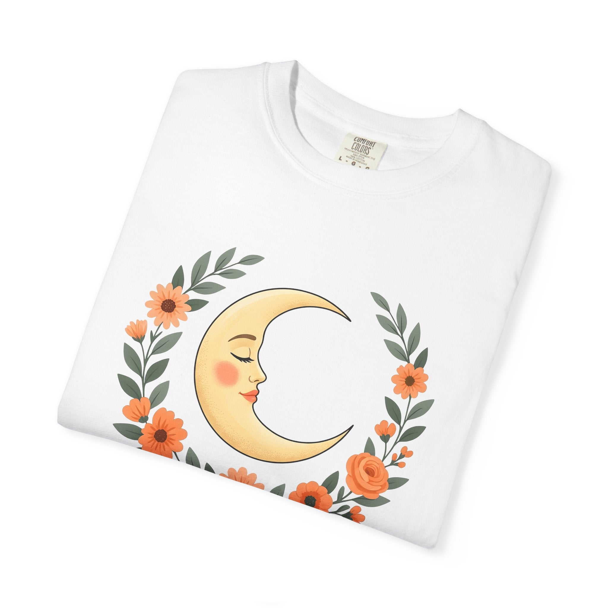 Crescent Moon Shirt Boho Chic Astrology Gift Women Hippie Tee Lunar T-Shirt Bohemian Fan Psychedelic Tshirt Zodiac Graphic Retro Flower