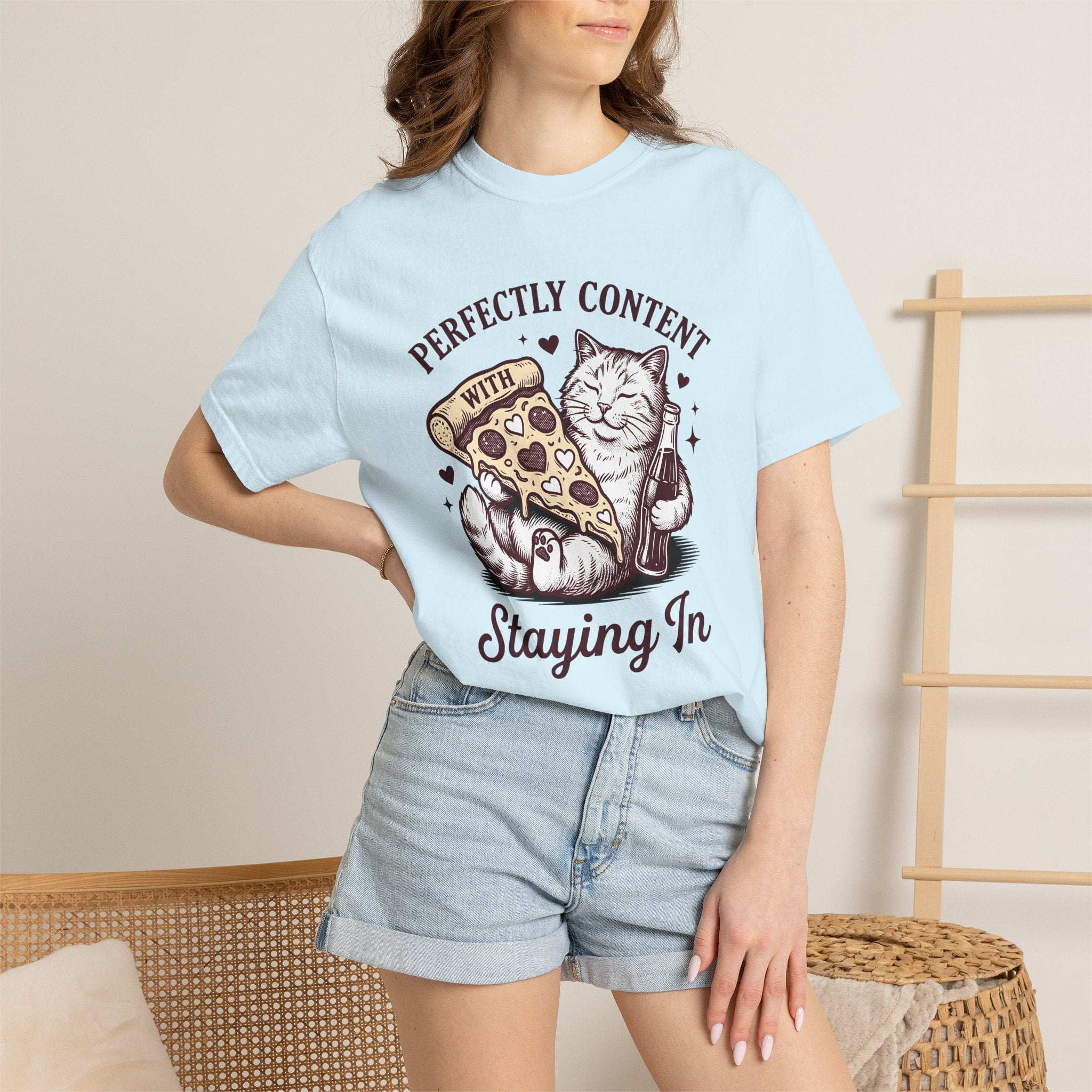 Cat Slice Shirt Cat Meal Gift Women Classic Tee Kitty T-Shirt Cat Fan Vintage Tshirt Food Graphic Sketch Soft Drink Bottle Tshirt