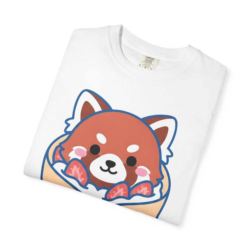 Red Panda Crepe Shirt Desserts Animal Gift Women Kawaii Tee Crepes T-Shirt Pastry Fan Crepe Tshirt Wildlife Graphic Cartoon Whipped Cream