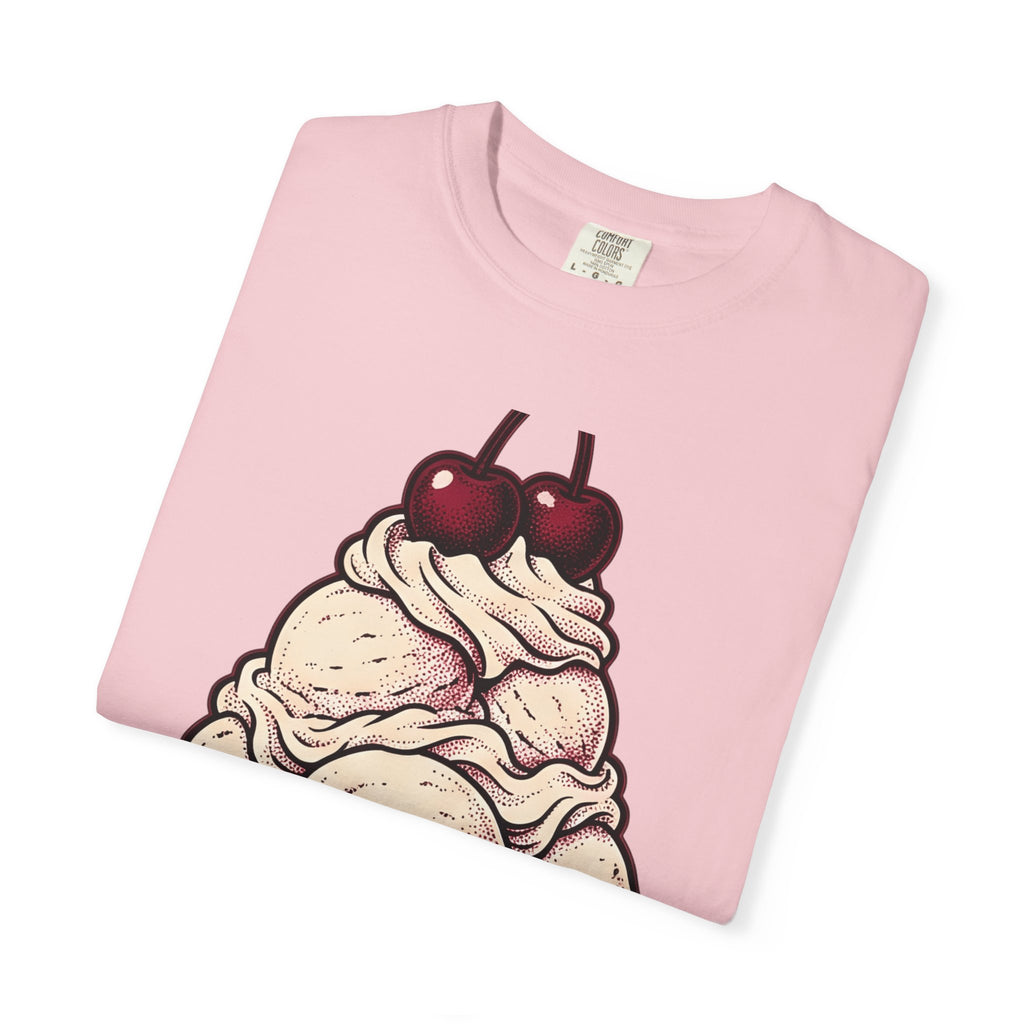 Ice Cream Cone Shirt St Valentines Day Sweets Gift Women Retro Tee Ice Cream T-Shirt Valentine Fan Vintage Tshirt Dessert Graphic Sketch