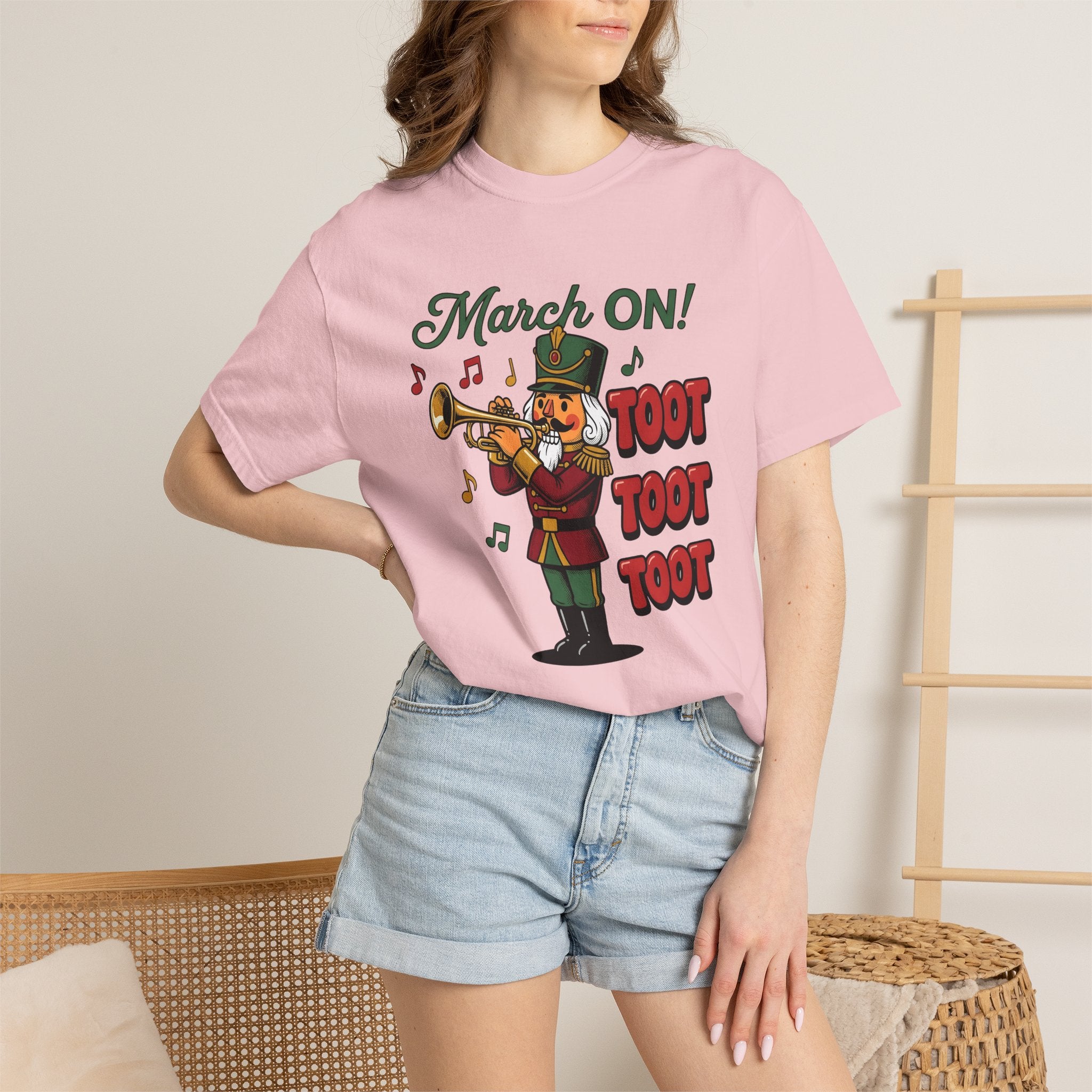Nutcracker Soldier Shirt Christmas Sound Gift Women Caricature Tee Toy Soldier T-Shirt Xmas Fan Christmas Cartoon Tshirt Audio Graphic Old