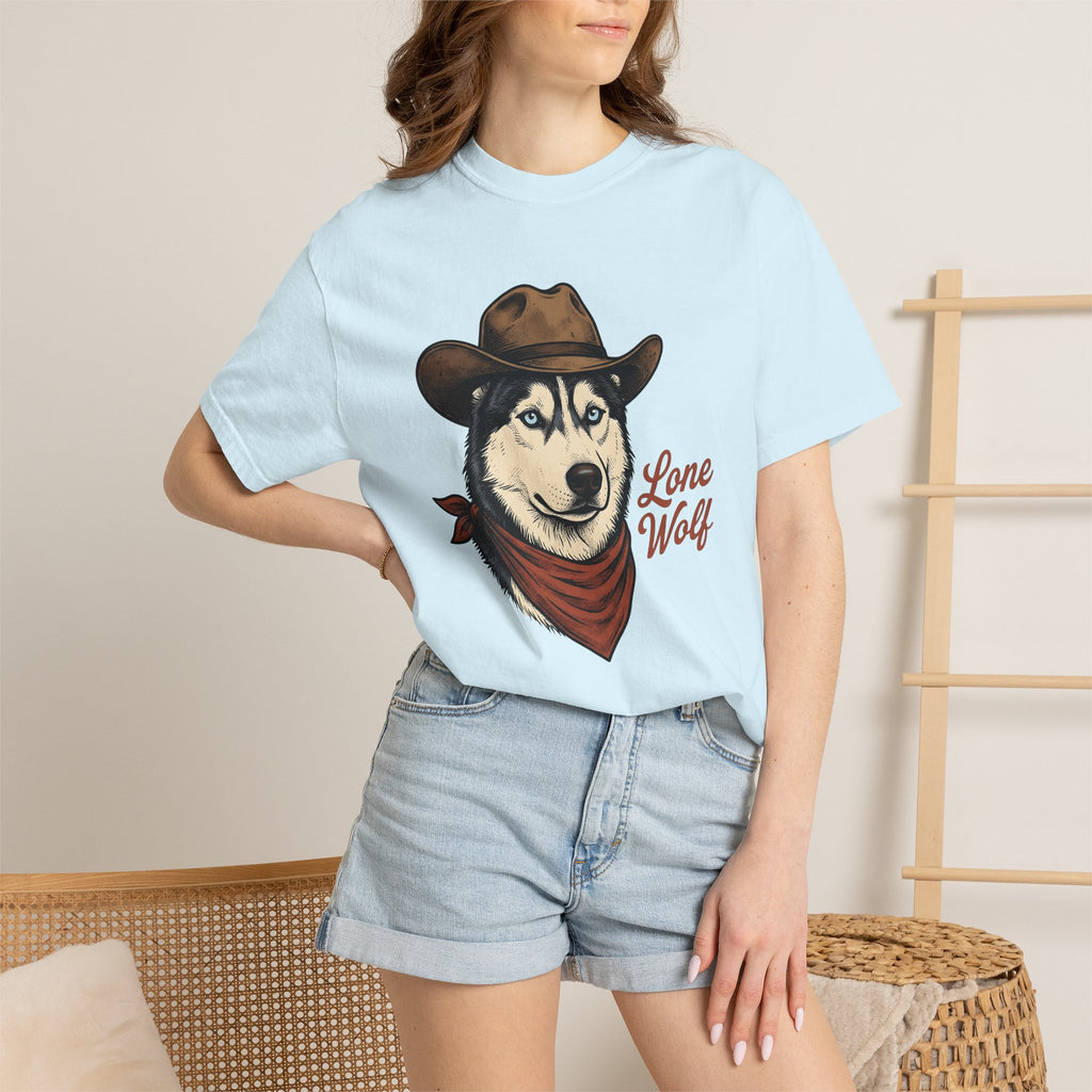 Siberian Husky Shirt Dog Rodeo Gift Women Classic Tee Husky T-Shirt Dog Fan Vintage Tshirt Rodeo Graphic Ink Neckerchief Tshirt