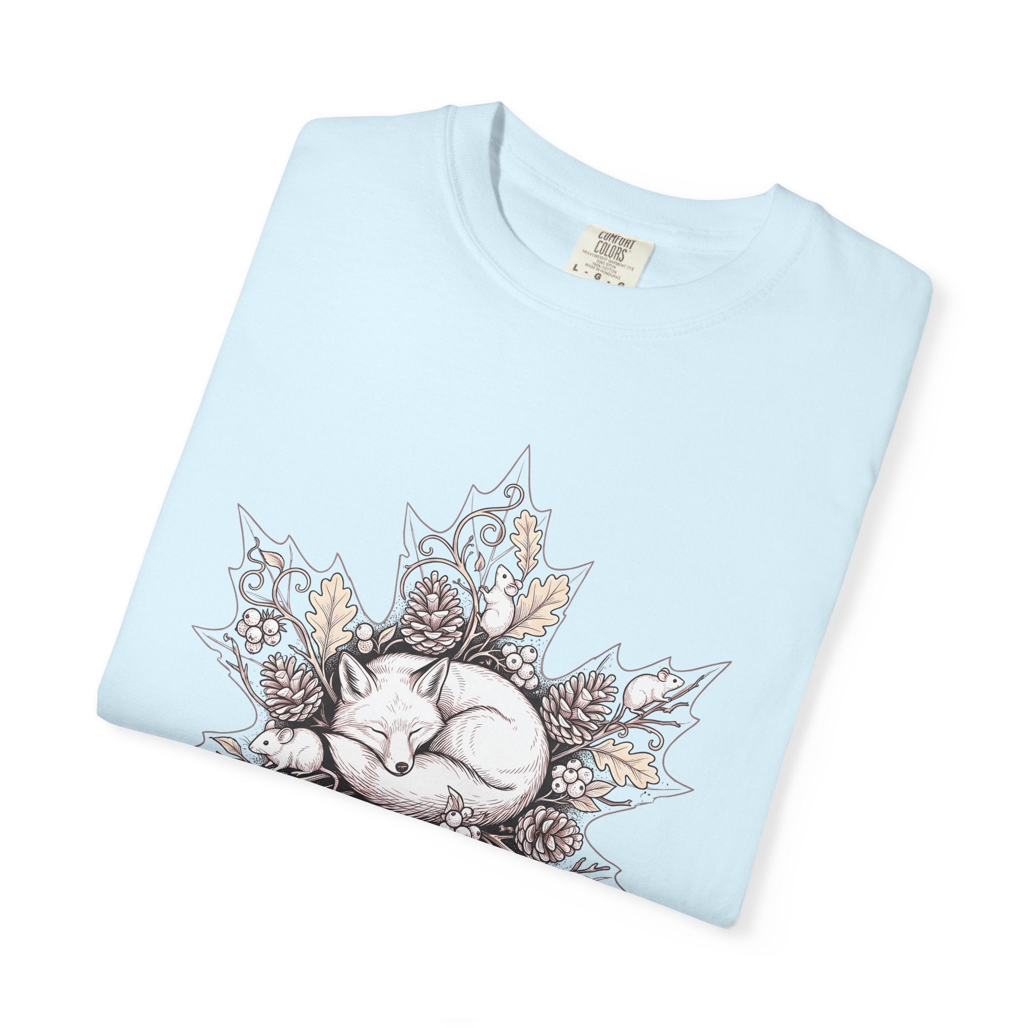 Fox Foliage Shirt Animals & Flowers Forest Gift Women Floral Tee Foxglove T-Shirt Wildlife Fan Botanical Tshirt Woods Graphic Retro Cones