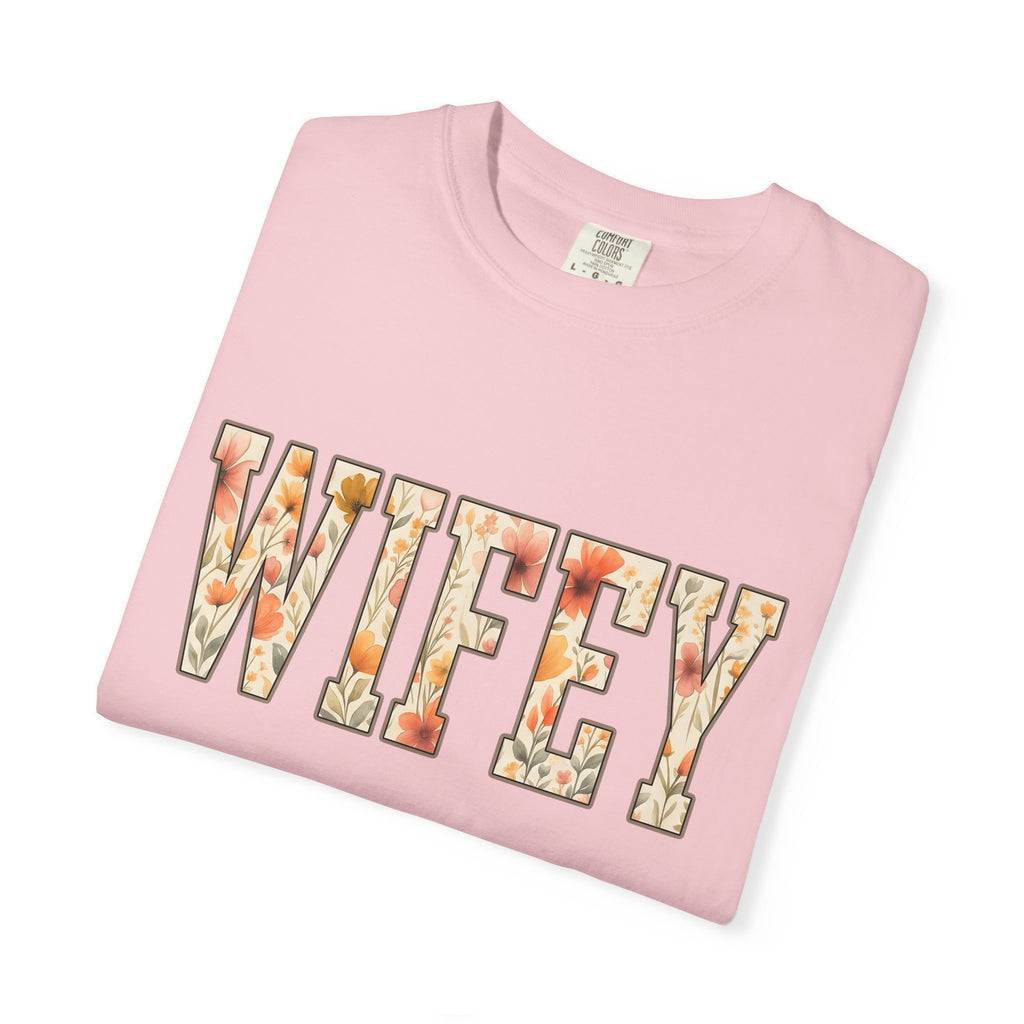 Floral Lettering Shirt Floral Nuptials Gift Women Flower Drawing Tee Typography T-Shirt Florist Fan Illustration Tshirt Wedding Graphic