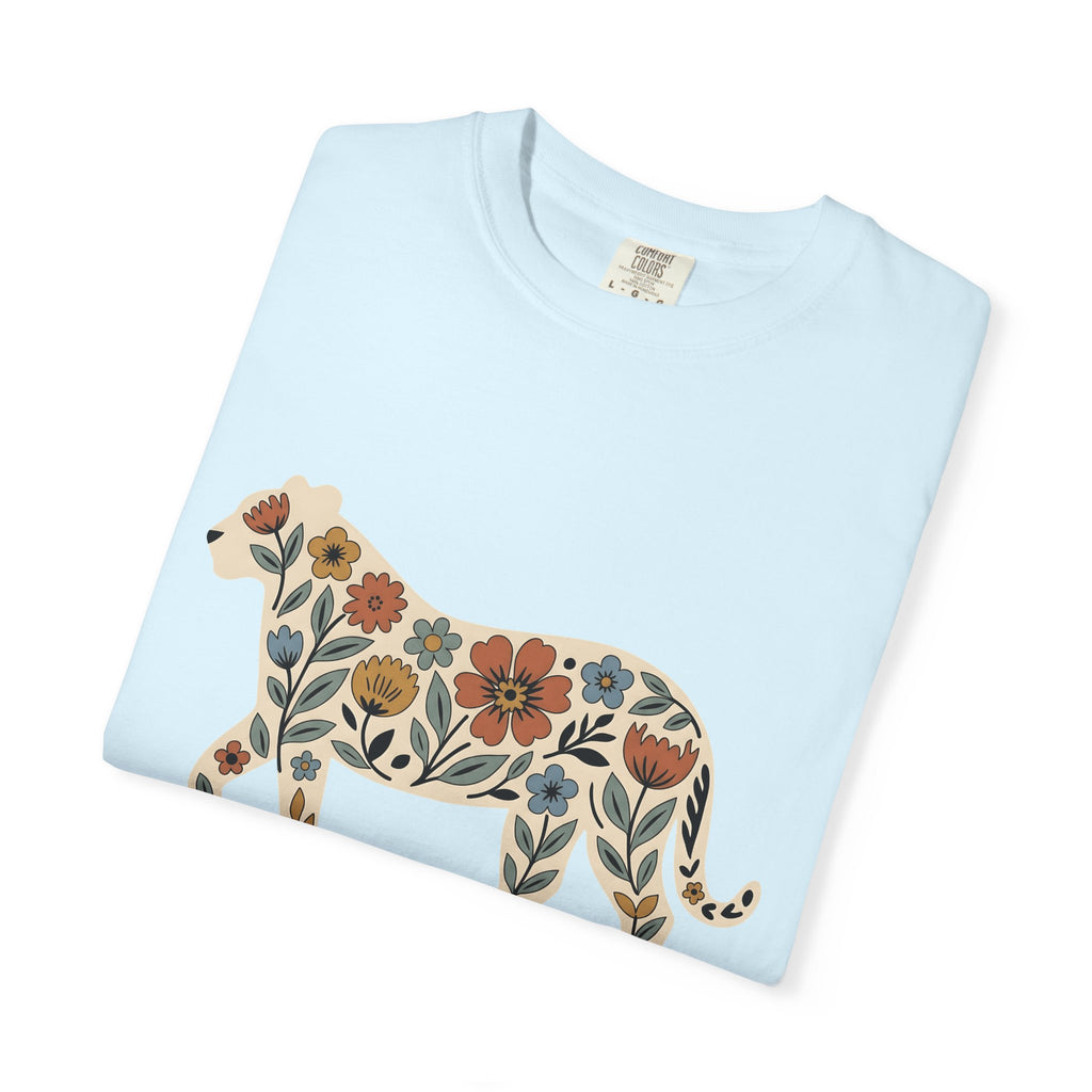 Flower Tiger Shirt Animals Outdoors Gift Women Hippie Tee Tiger Lily T-Shirt Wildlife Fan Boho Tshirt Nature Graphic Tribal Garden Flowers