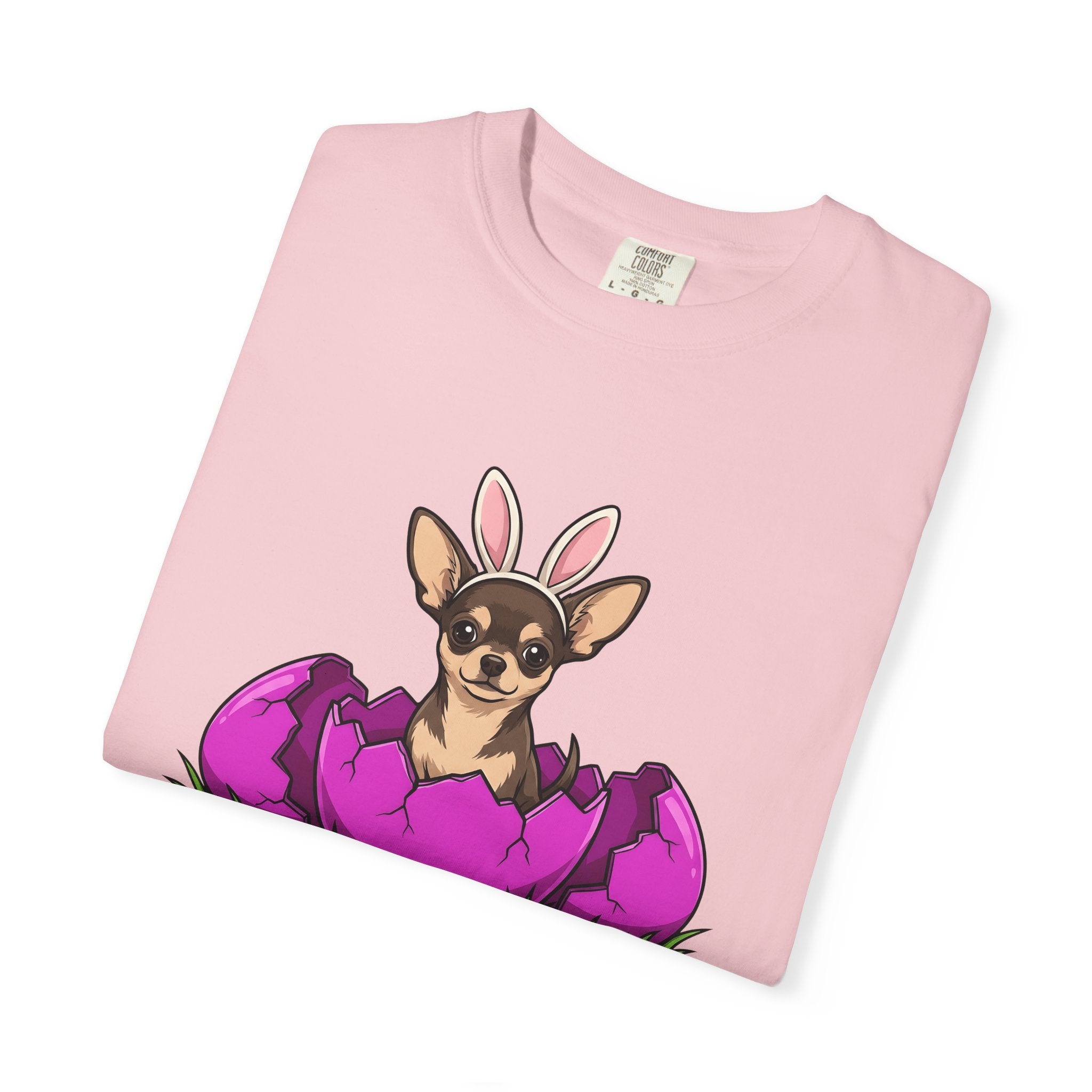 Chihuahua Bunny Ears Shirt Dog Holiday Gift Women Cartoon Tee Puppy T-Shirt Dog Fan Comic Tshirt Easter Graphic Kawaii Easter Egg Tshirt