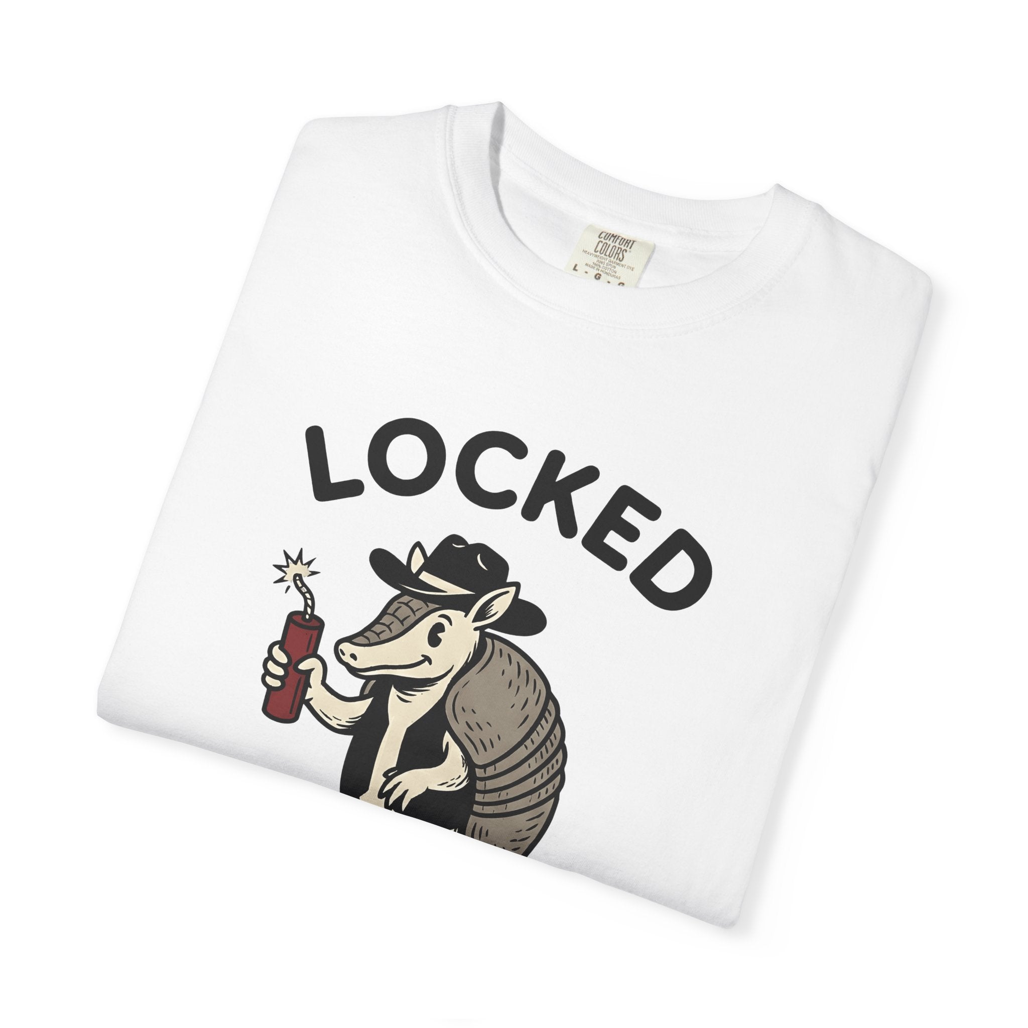 Armadillo Cowboy Shirt Funny Animal Gift Women Cartoon Tee Dillo T-Shirt Humor Fan Comic Tshirt Creature Graphic Retro Dynamite Tshirt