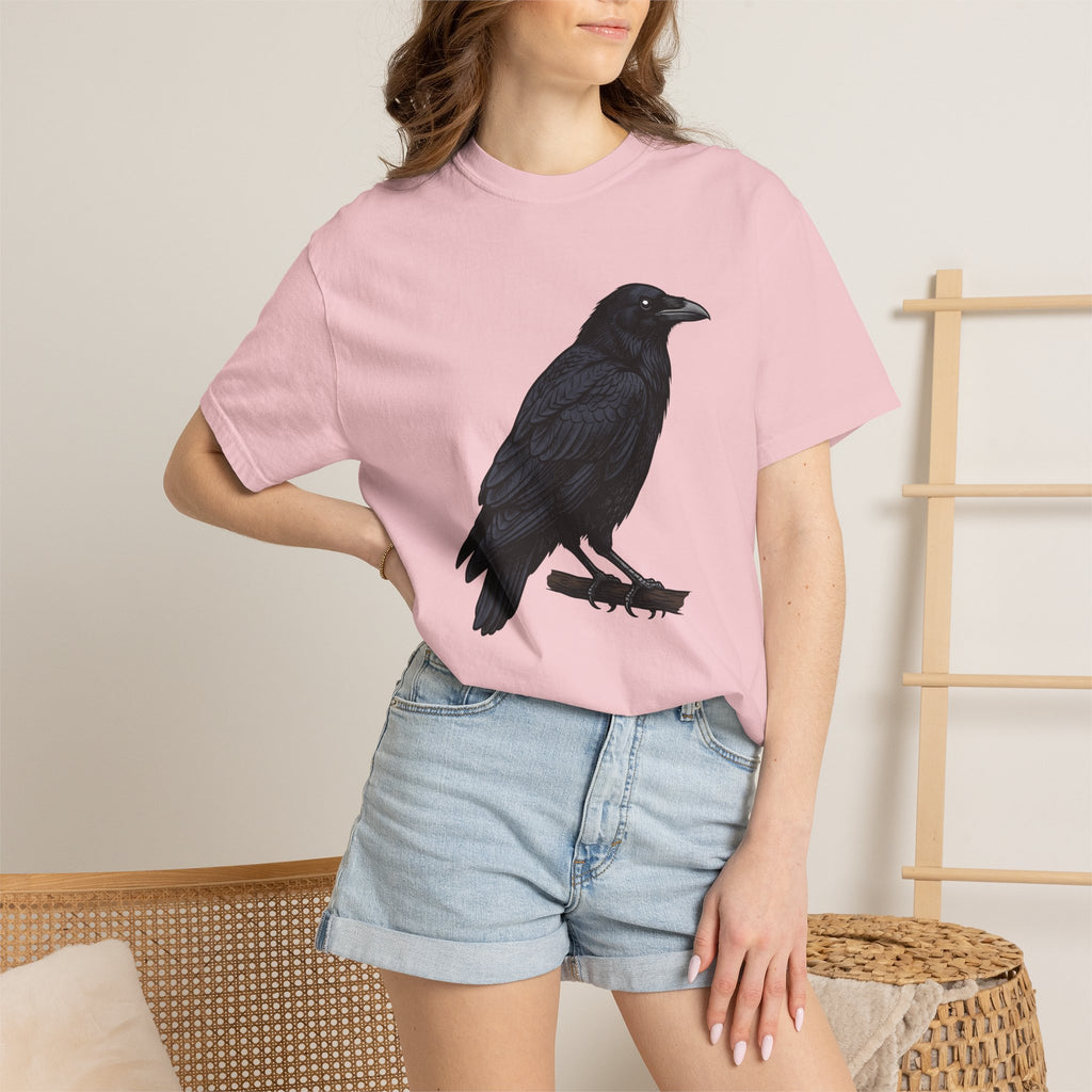 Raven Bird Shirt Halloween Wildlife Gift Women Macabre Tee Crow T-Shirt Horror Fan Dark Art Tshirt Animal Graphic Old School Limb Tshirt