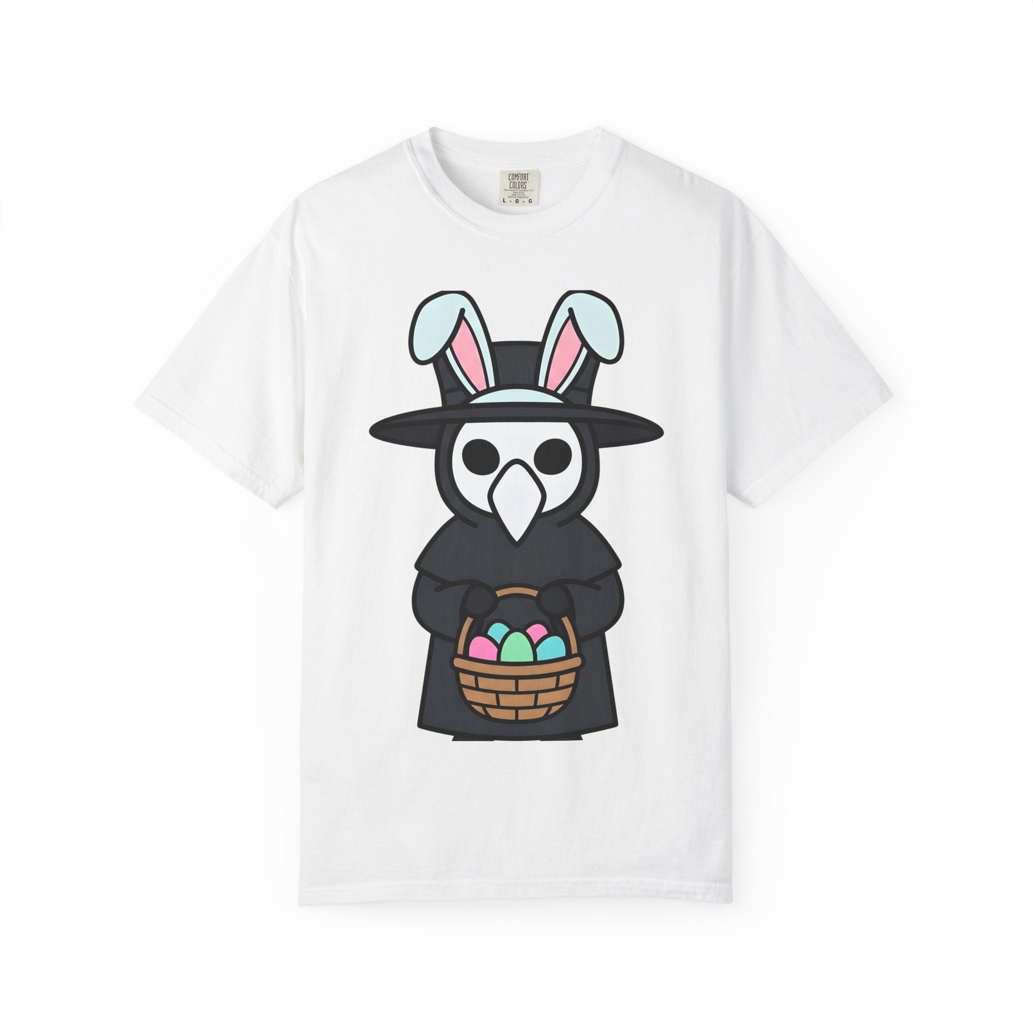 Plague Doctor Bunny Shirt Easter Gothic Gift Women Cute Cartoon Tee Bunny T-Shirt Easter Fan Dark Tshirt Dark Graphic Minimalist Easter