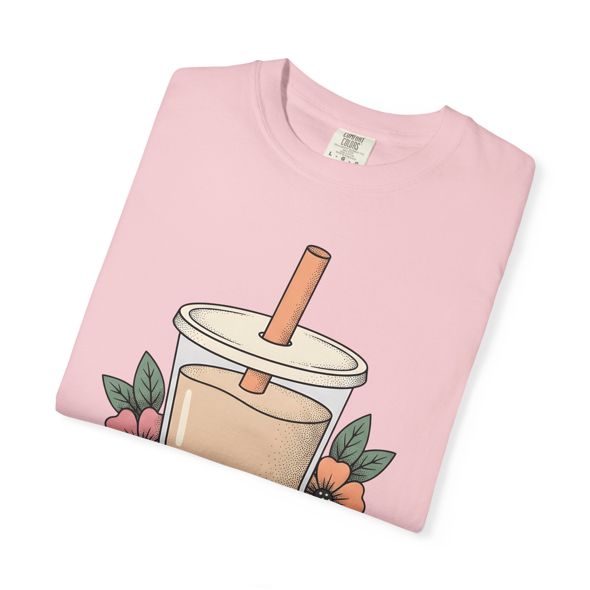Pearl Tea Shirt Drinks Eatery Gift Women Indie Tee Boba T-Shirt Beverage Fan Bubble Tea Tshirt Cafe Graphic Old School Bloom Tshirt
