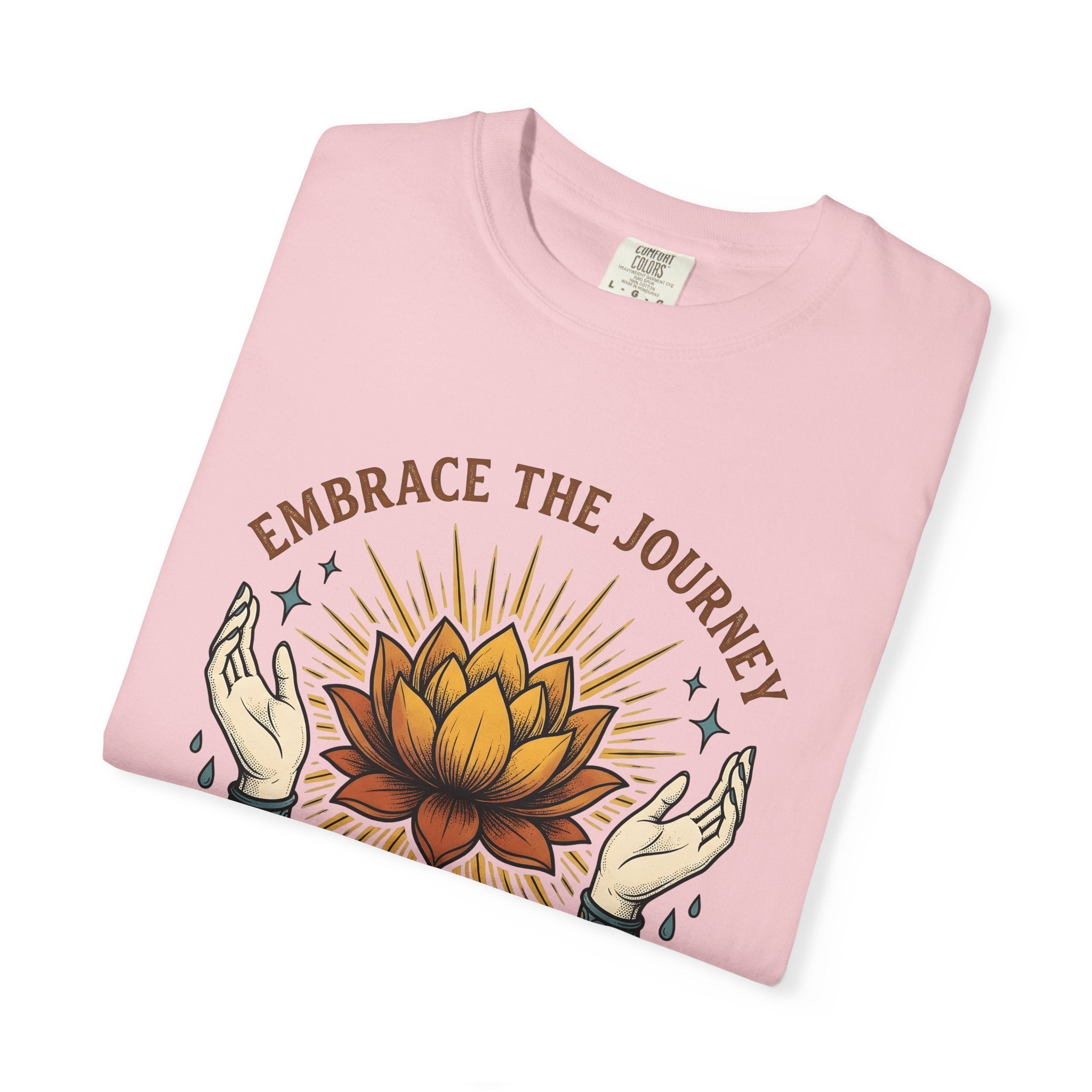 Lotus Bloom Shirt Boho Chic Mindfulness Gift Women Zen Tee Waterlily T-Shirt Hippie Fan Spiritual Tshirt Meditation Graphic Classic Hand