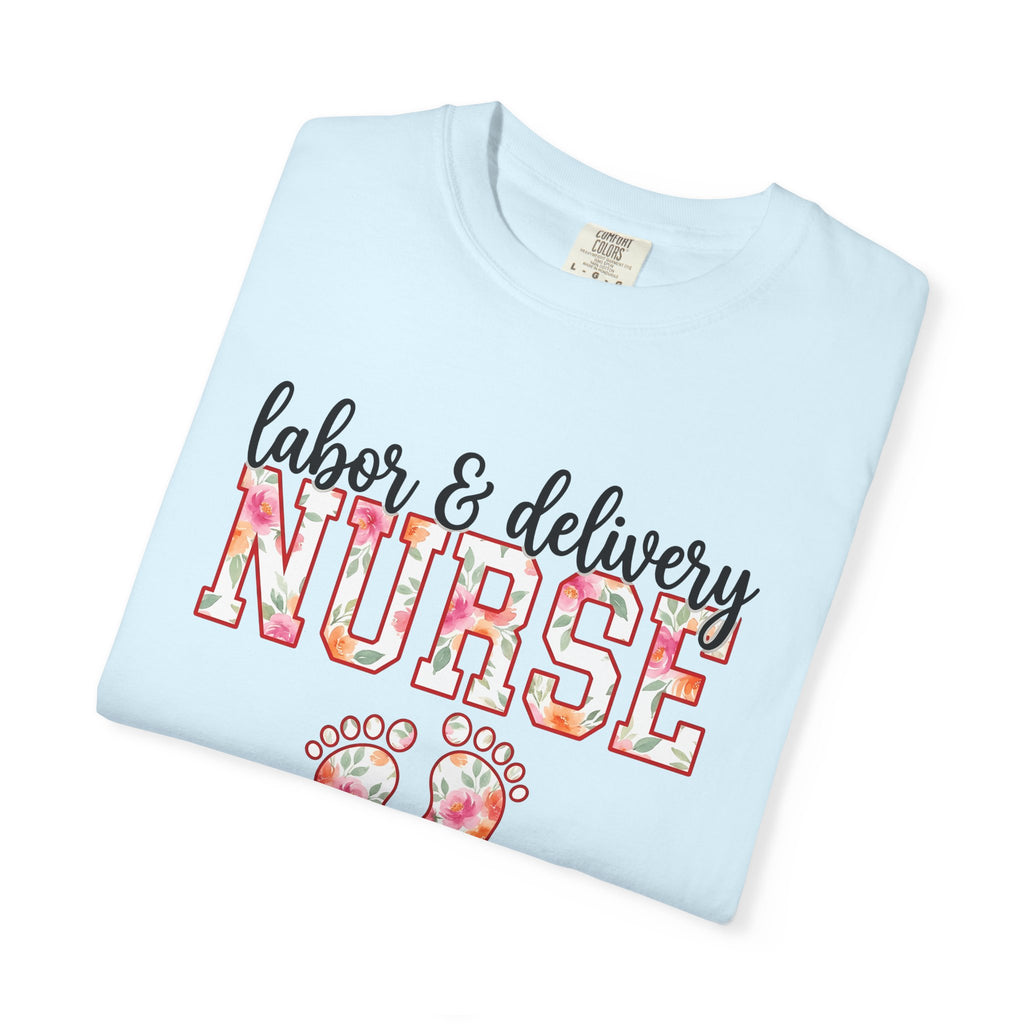 Floral Nurse Text Shirt Nurse Maternity Gift Women Floral Tee Nurse Quote T-Shirt Nursing Enthusiast Botanical Tshirt Pregnancy Graphic