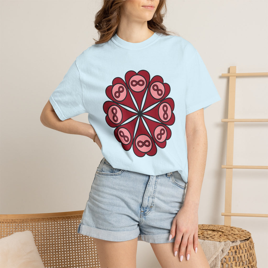 Love Mandala Shirt Boho Chic Romance Gift Women Simple Tee Mandala T-Shirt Bohemian Fan Minimalist Tshirt Valentine Graphic Abstract Endless