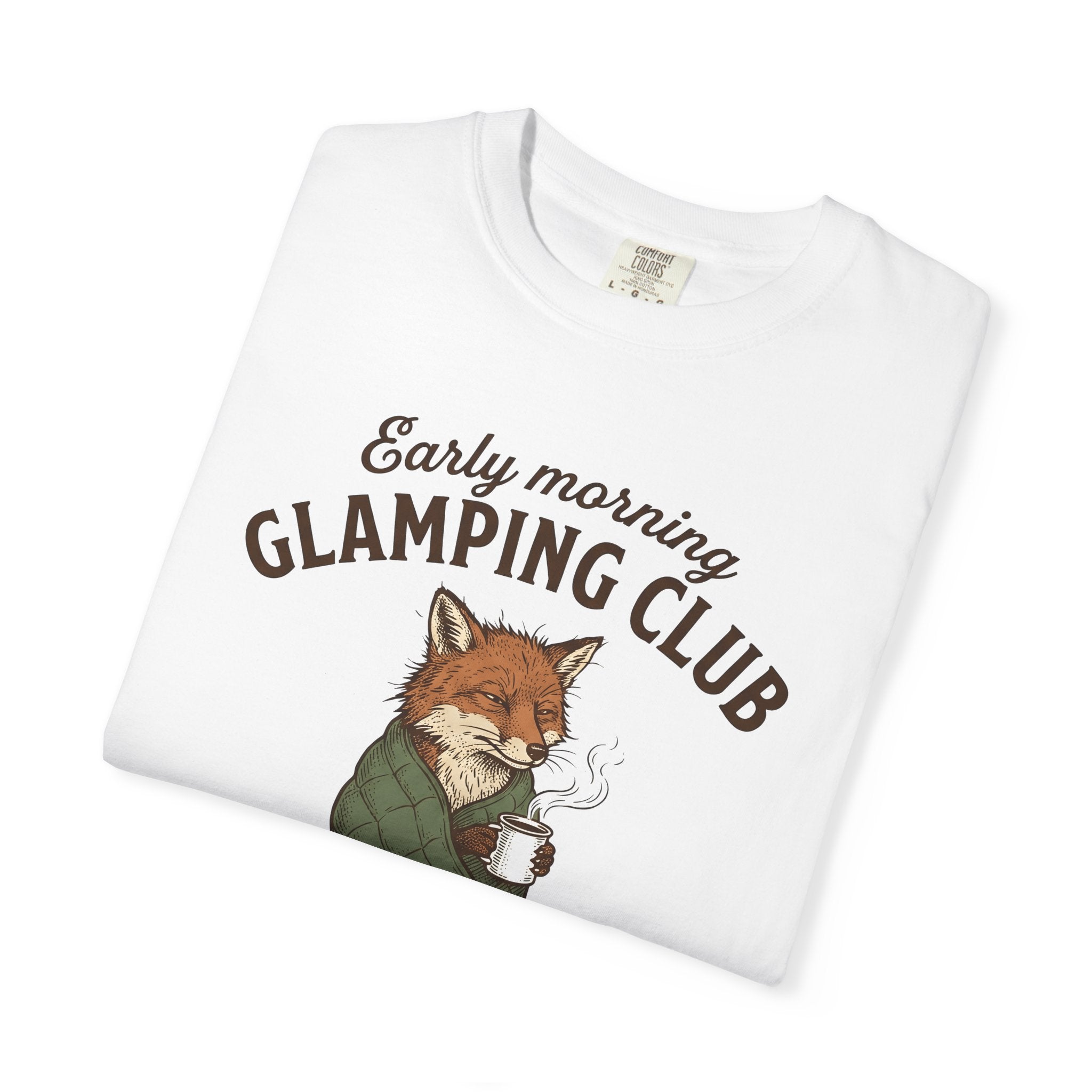 Fox Coffee Shirt Camping Animal Gift Women Hand Drawn Tee Coffee T-Shirt Camper Fan Illustrated Tshirt Wildlife Graphic Vintage Blanket