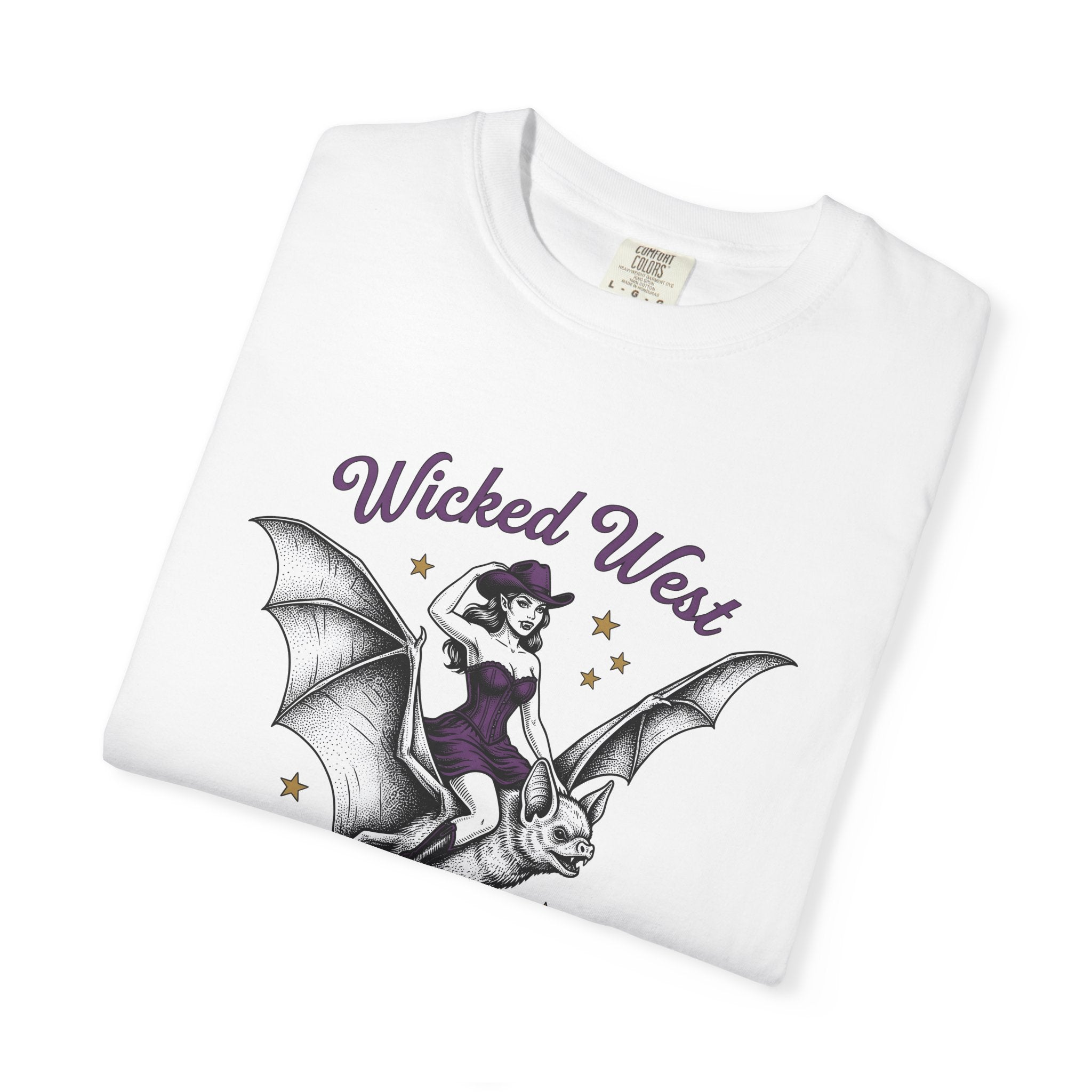 Cowgirl Bat Shirt Halloween Gothic Gift Women Vintage Tee Baseball Bat T-Shirt Horror Fan Dark Tshirt Gothic Graphic Retro Stars Tshirt