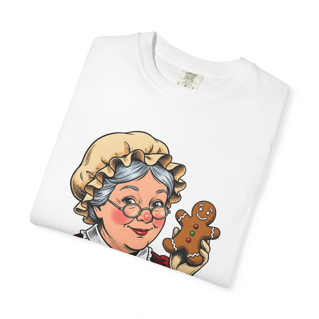 Mrs Claus Shirt Christmas Desserts Gift Women Retro Tee Santa Wife T-Shirt Xmas Fan Holiday Tshirt Treat Illustration Sketch Gingerbread