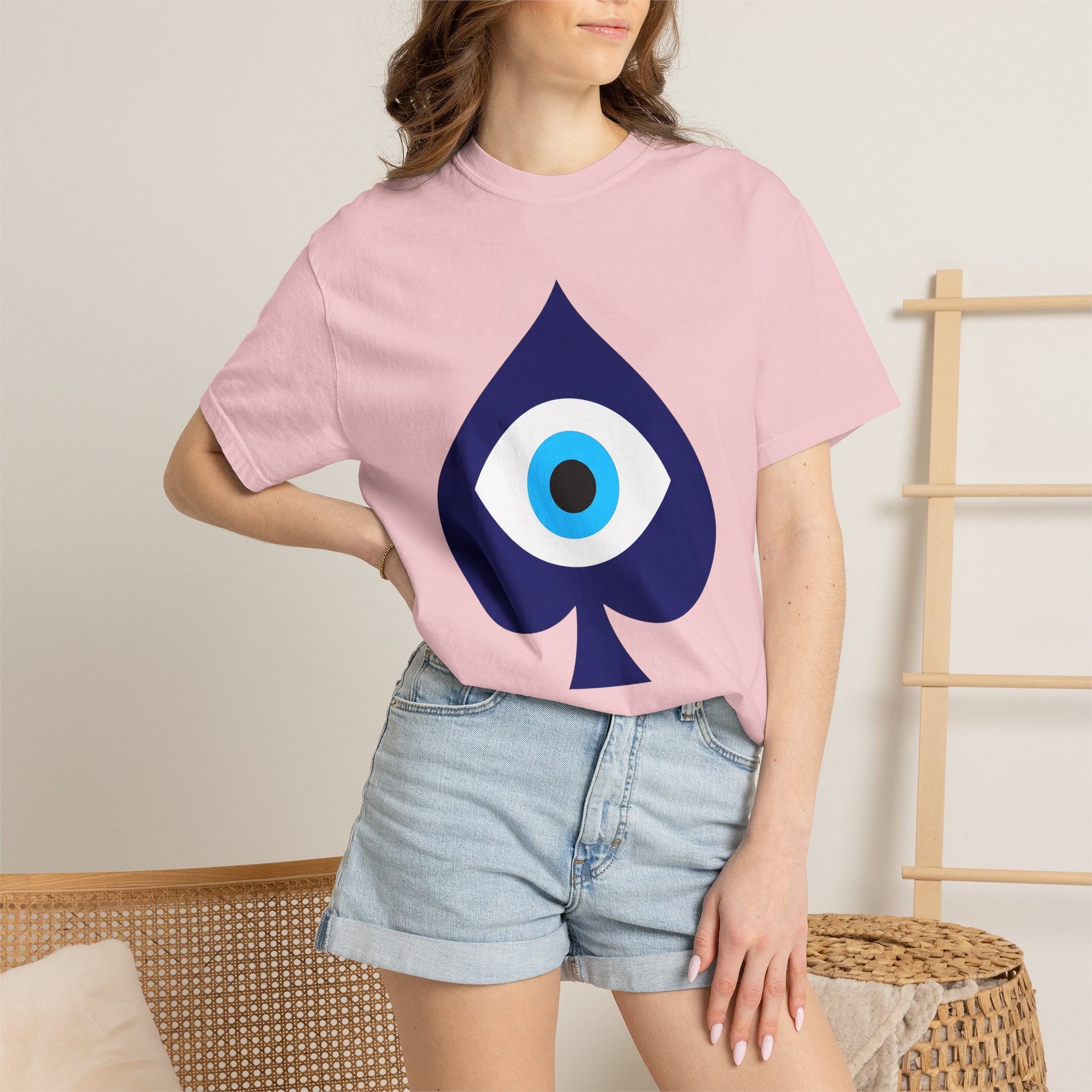 Talisman Eye Spade Shirt Boho Chic Esoteric Gift Women Basic Tee Amulet T-Shirt Bohemian Fan Minimalist Tshirt Mystical Graphic Modernist