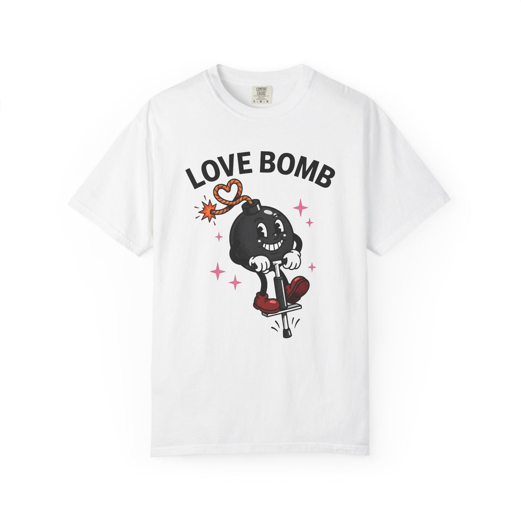 Cartoon Bomb Icon Shirt St. Valentine's Day Duos Gift Women Retro Tee Explosive T-Shirt Valentine Fan Vintage Tshirt Couples Graphic Hand