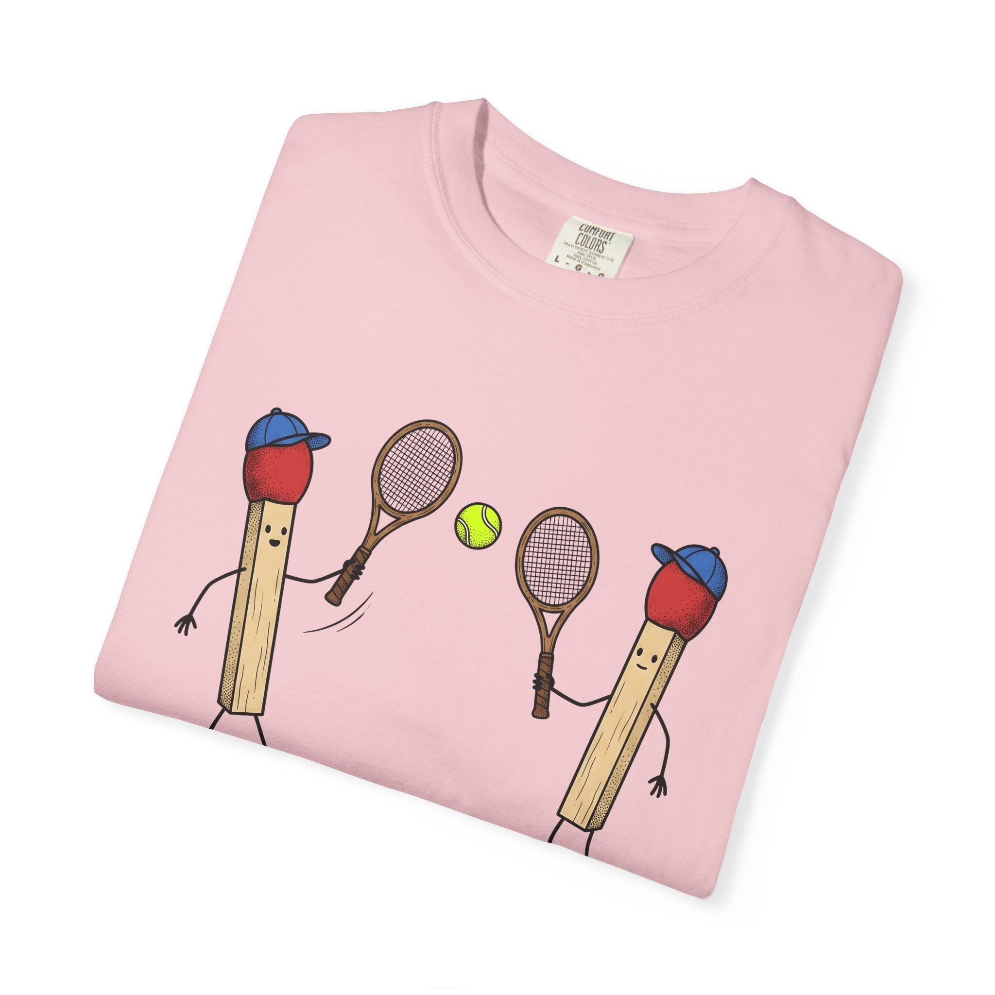 Matchstick People Shirt Sports Tennis Balls Gift Women Animated Tee Stick Figures T-Shirt Athlete Fan Cartoon Tshirt Tennis Graphic Doodle