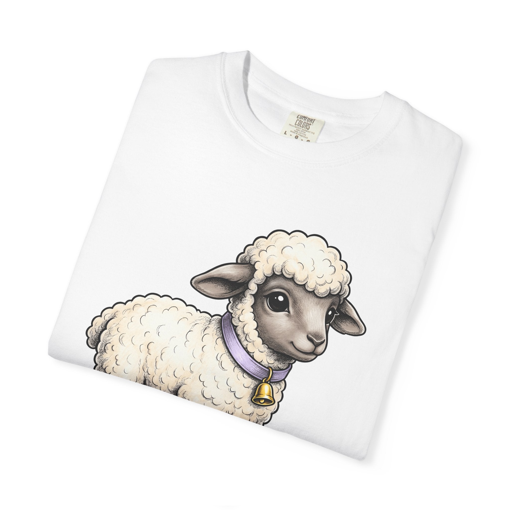 Newborn Lamb Shirt Cute Wildlife Gift Women Cartoon Tee Lamb T-Shirt Adorable Fan Cartoon Tshirt Wildlife Graphic Doodle Cowbell Tshirt