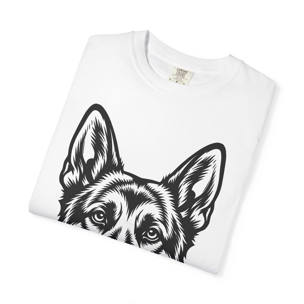 German Shepherd Shirt Dog Pets Gift Women Line Art Tee Alsatian T-Shirt Dog Fan Shepherd Drawing Graphic Vintage Dog Face Tshirt