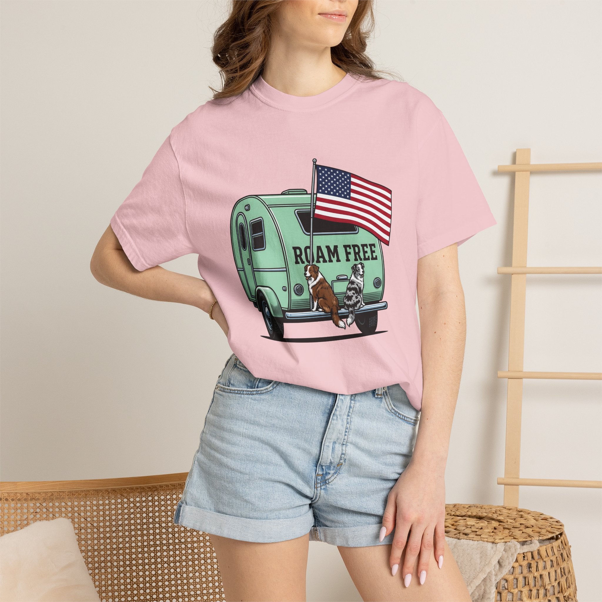 Rv Puppies Shirt 4th Of July Campfire Gift Women Old School Tee Puppy T-Shirt Independence Day Fan Retro Tshirt Bonfire Graphic Doodle Stars