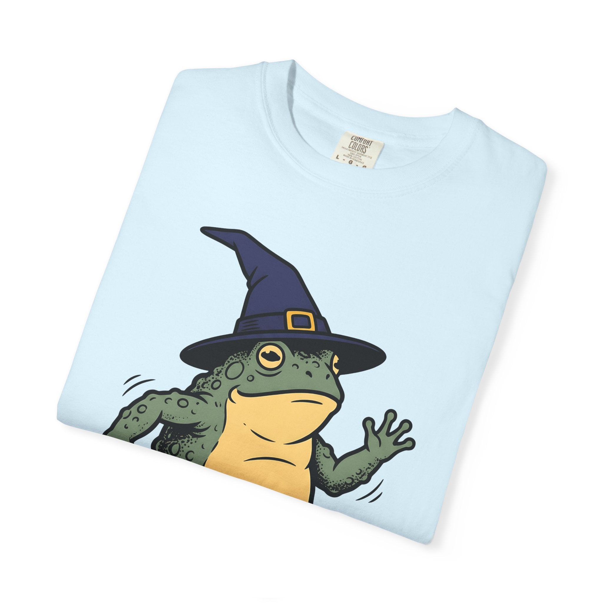 Amphibian Witch Hat Shirt Halloween Pet Gift Women Illustration Tee Toadstool T-Shirt Horror Fan Drawing Graphic Animal Design Sketch