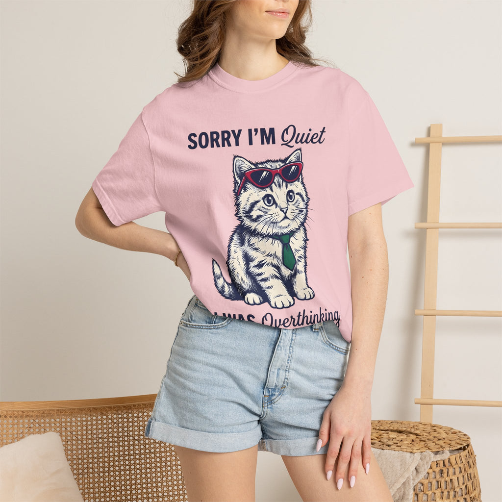 Feline Sunglasses Shirt Funny Wildlife Gift Women Cartoon Tee Cat Glasses T-Shirt Humor Fan Comic Tshirt Animal Graphic Doodle Necktie
