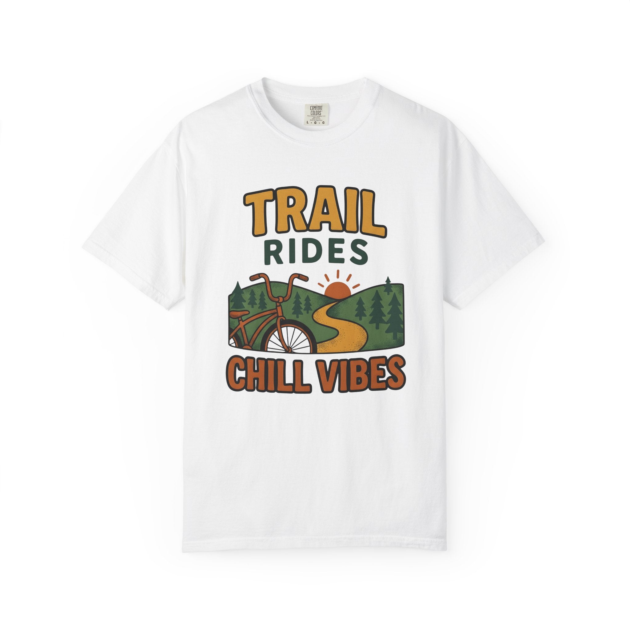 Cycling Route Shirt Sports Camping Gift Women Retro Tee Bike T-Shirt Athlete Fan Vintage Tshirt Outdoor Graphic Hand Drawn Morning Sun