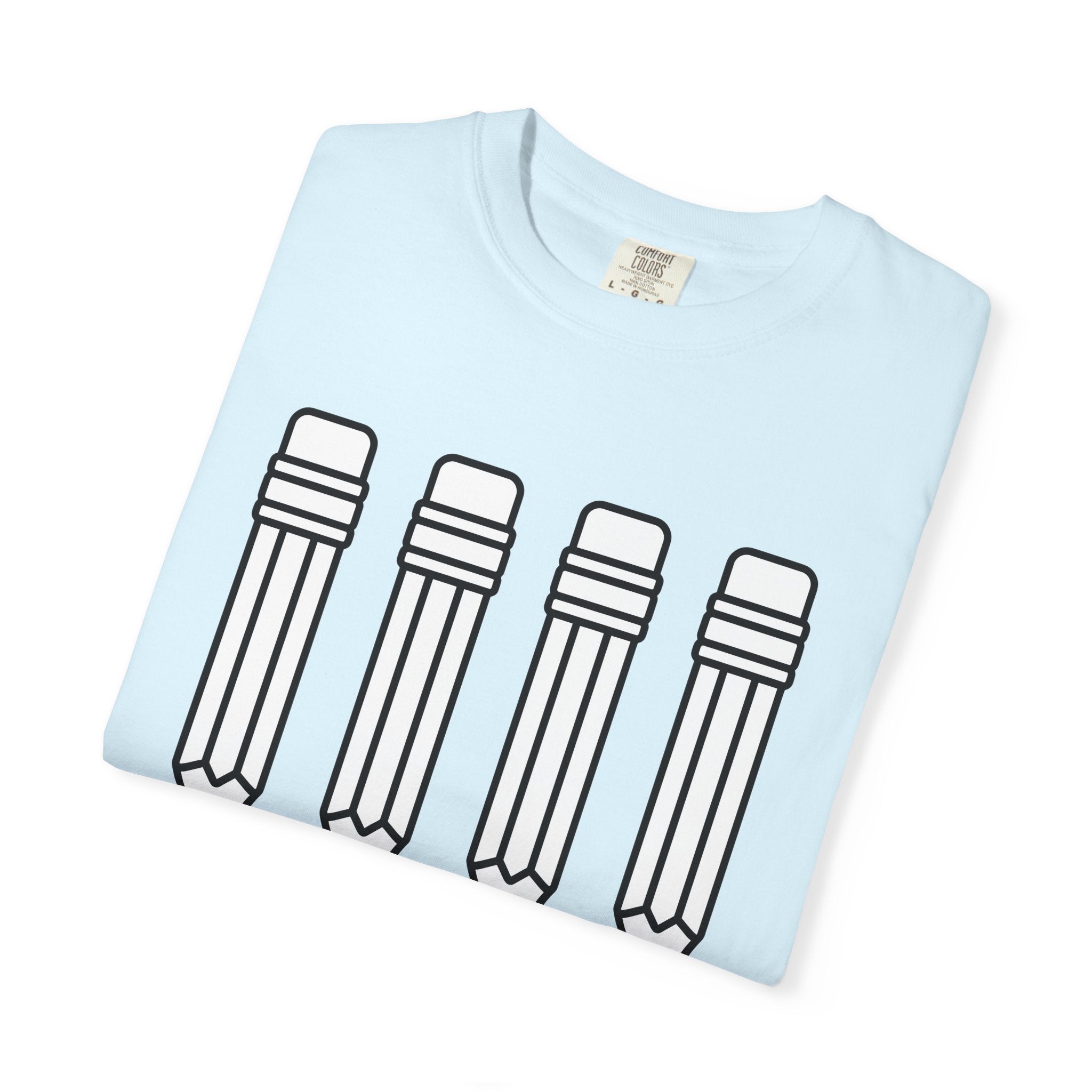 Pencil Design Shirt Teachers Learning Gift Women Simple Tee Drawing T-Shirt Educator Enthusiast Minimalist Tshirt Education Graphic