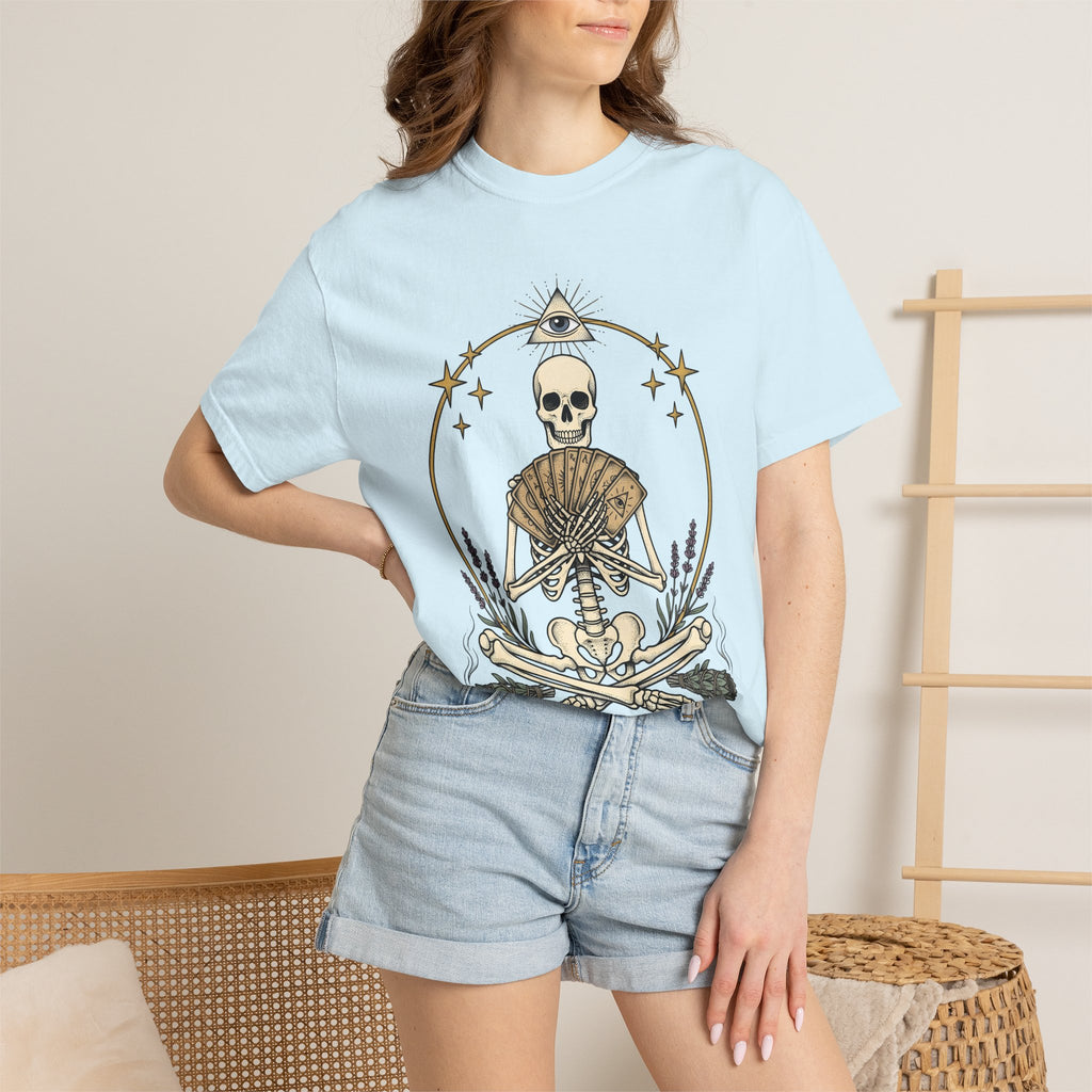 Skeletal Tarot Set Shirt Boho Chic New Age Gift Women Mystical Tee Tarot Cards T-Shirt Bohemian Enthusiast Spiritual Tshirt Spiritual