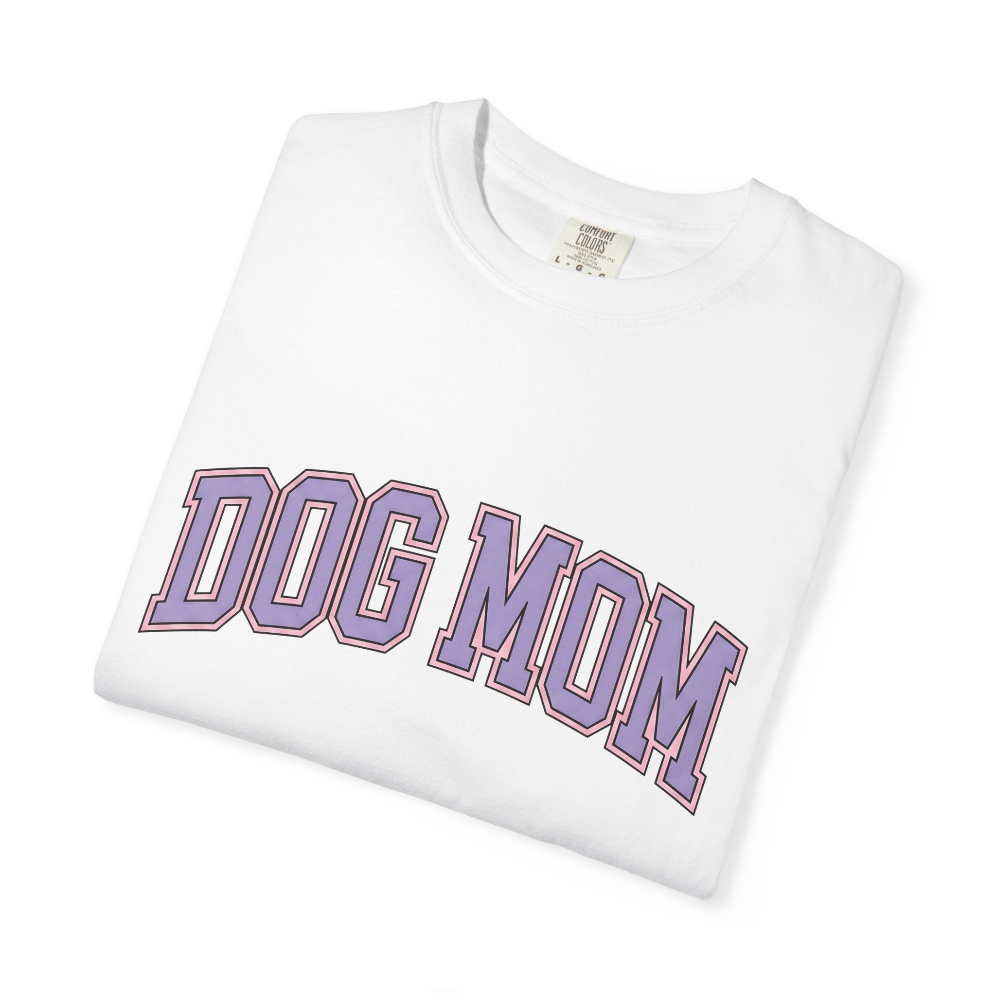 Varsity Script Shirt Dog Mom Furry Gift Women Heavy Tee Letterman T-Shirt Dog Mom Fan Bold Tshirt Pet Graphic Old School Dog Tshirt