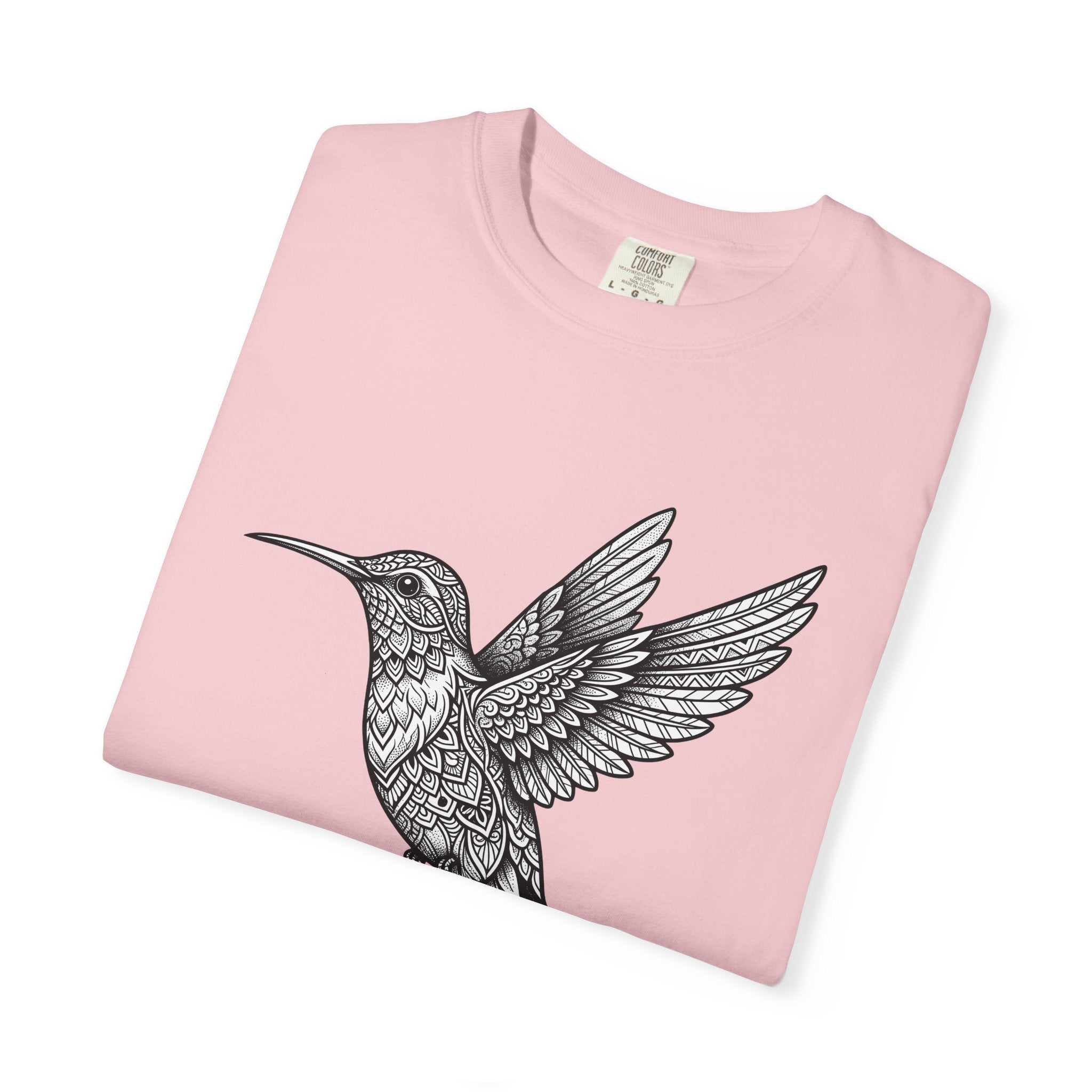 Hummingbird Graphic Shirt Boho Chic Nature Gift Women Mandala Tee Hummingbirds T-Shirt Bohemian Fan Sacred Tshirt Wildlife Graphic Hand