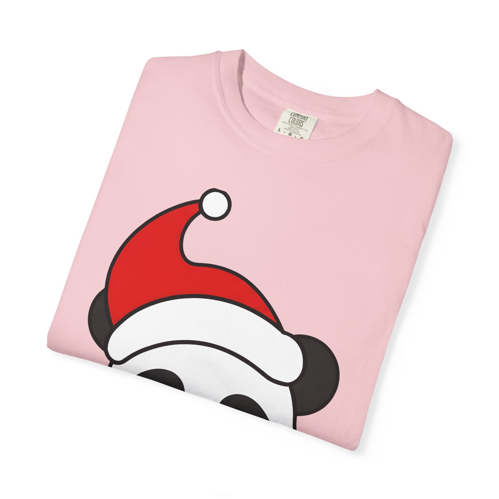 Panda Christmas Hat Shirt Animals Holiday Gift Women Kawaii Tee Panda Bear T-Shirt Animal Fan Cute Tshirt Christmas Graphic Cartoon Santa