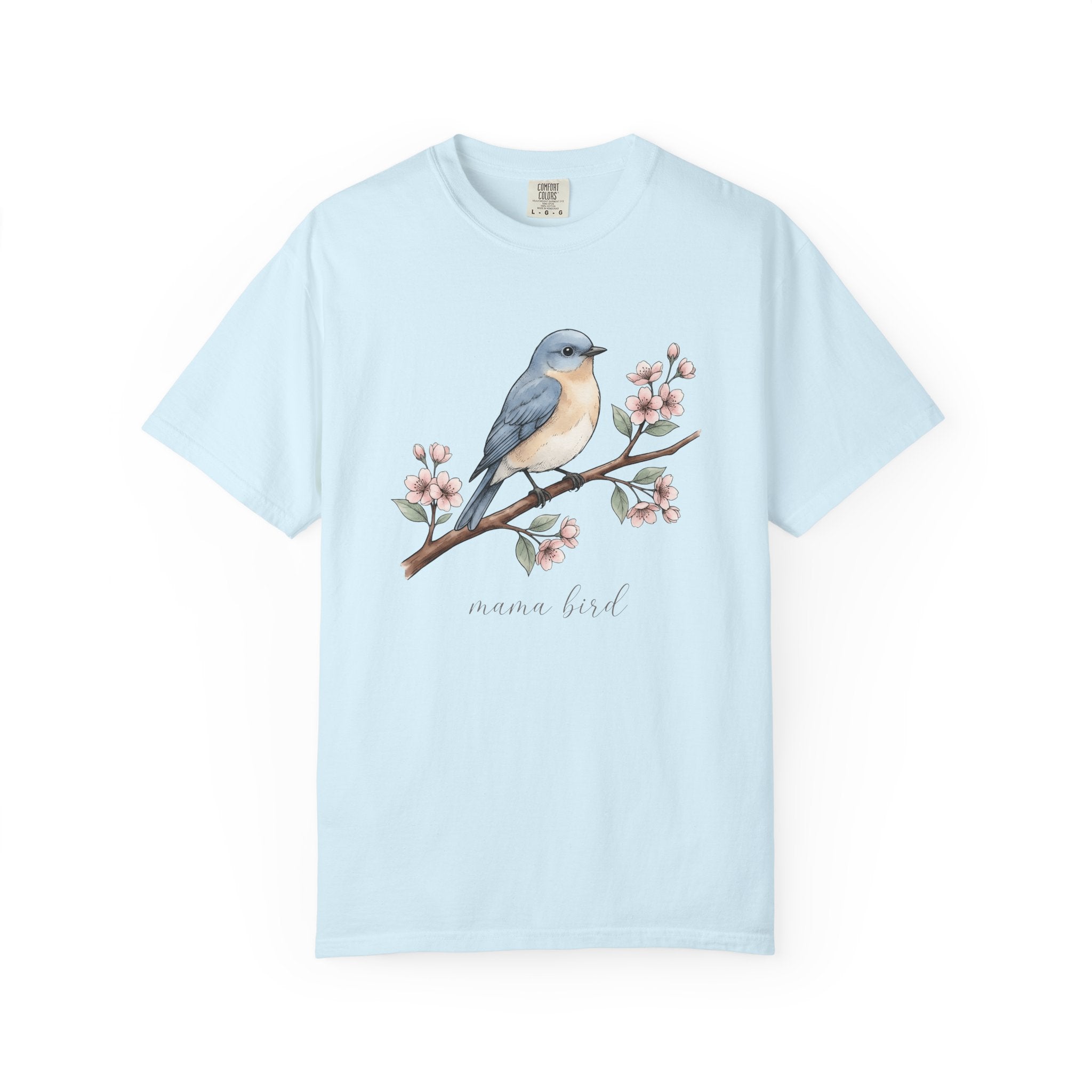 Bluebird Bloom Shirt Boho Chic Wildlife Gift Women Line Art Tee Bluebird T-Shirt Bohemian Fan Illustration Graphic Tshirt Ink Blossom Branch
