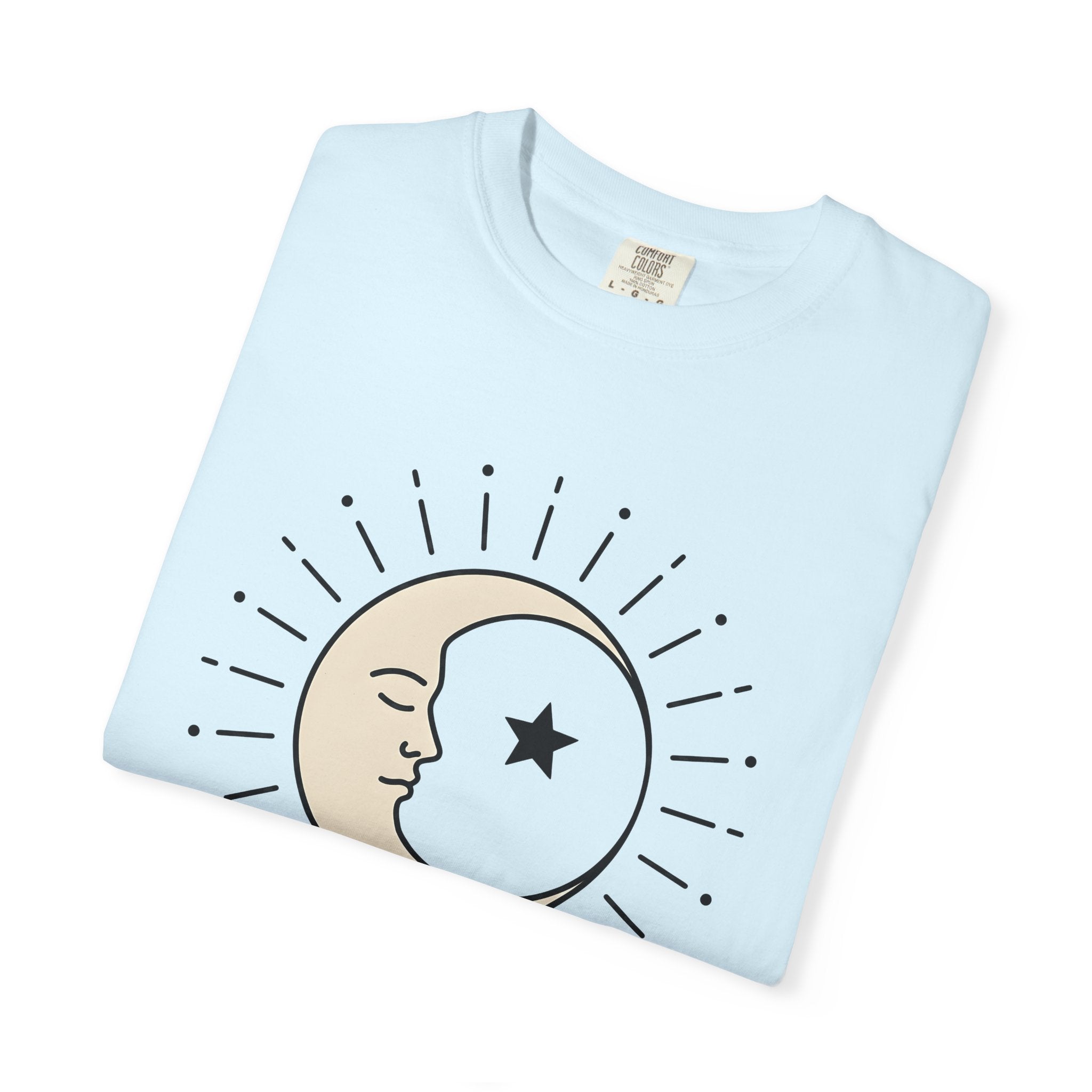 Moon Face Shirt Boho Chic Celestial Gift Women Line Art Tee Moon T-Shirt Bohemian Fan Illustrative Tshirt Galaxy Graphic Minimalist Star