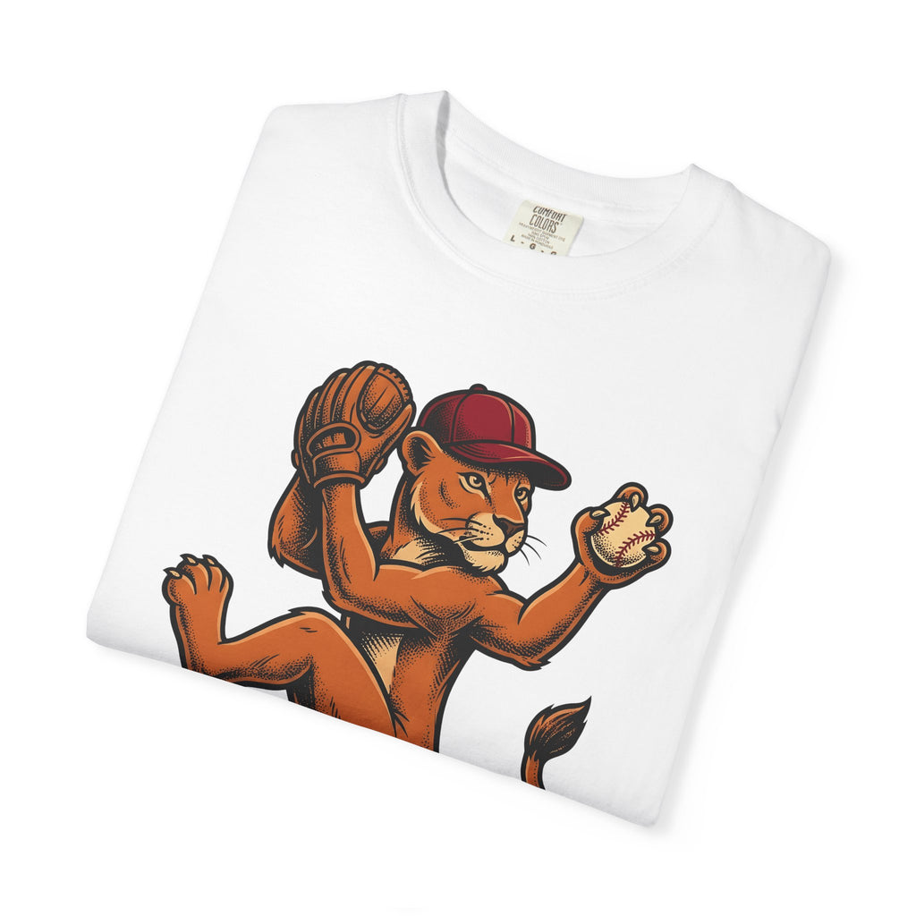 Lion Baseball Player Shirt Moms Recreation Gift Women Line Art Tee Lion T-Shirt Motherhood Fan Minimalist Tshirt Leisure Graphic Classic