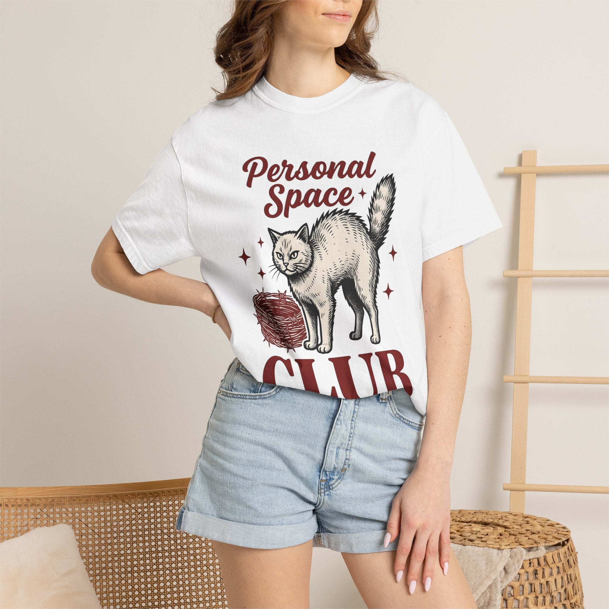 Angry Cat Shirt Cat Humor Gift Women Vintage Tee Kitty T-Shirt Feline Fan Retro Tshirt Funny Graphic Hand Drawn Stars Tshirt