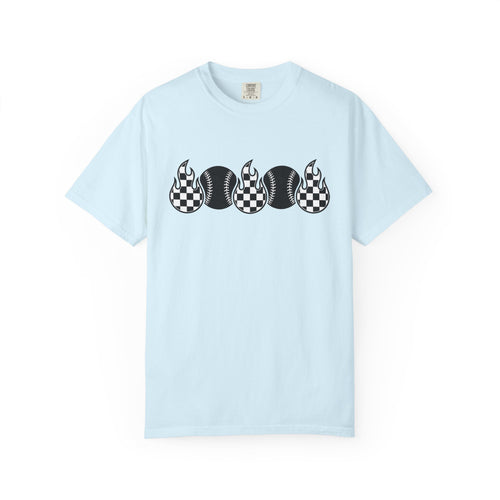 Baseball Flames Shirt Moms Competition Gift Women Sketch Tee Fireball T-Shirt Mom Fan Drawing Graphic Traditional Tartan Tshirt