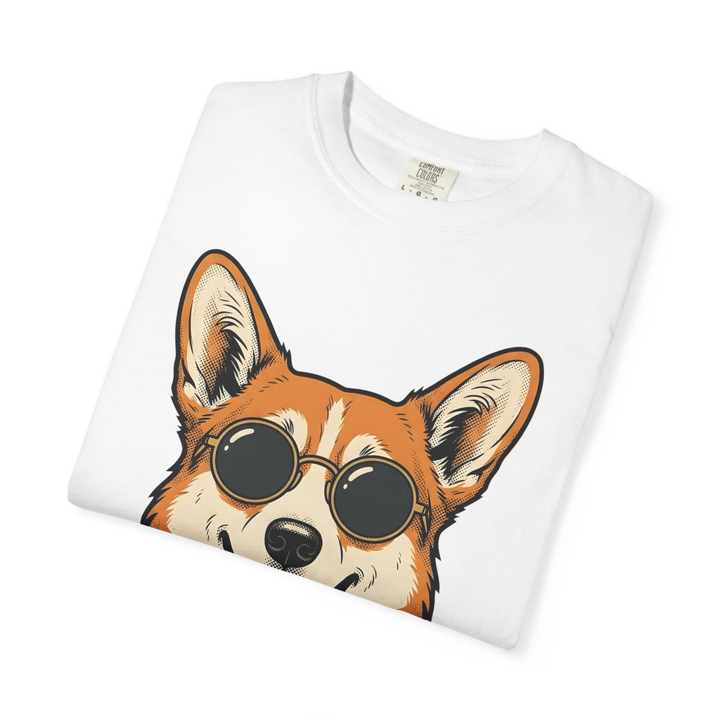Corgi Puppy Shirt Dog Independence Gift Women Comic Tee Puppy T-Shirt Dog Fan Cartoon Tshirt Freedom Graphic Retro Shades Tshirt