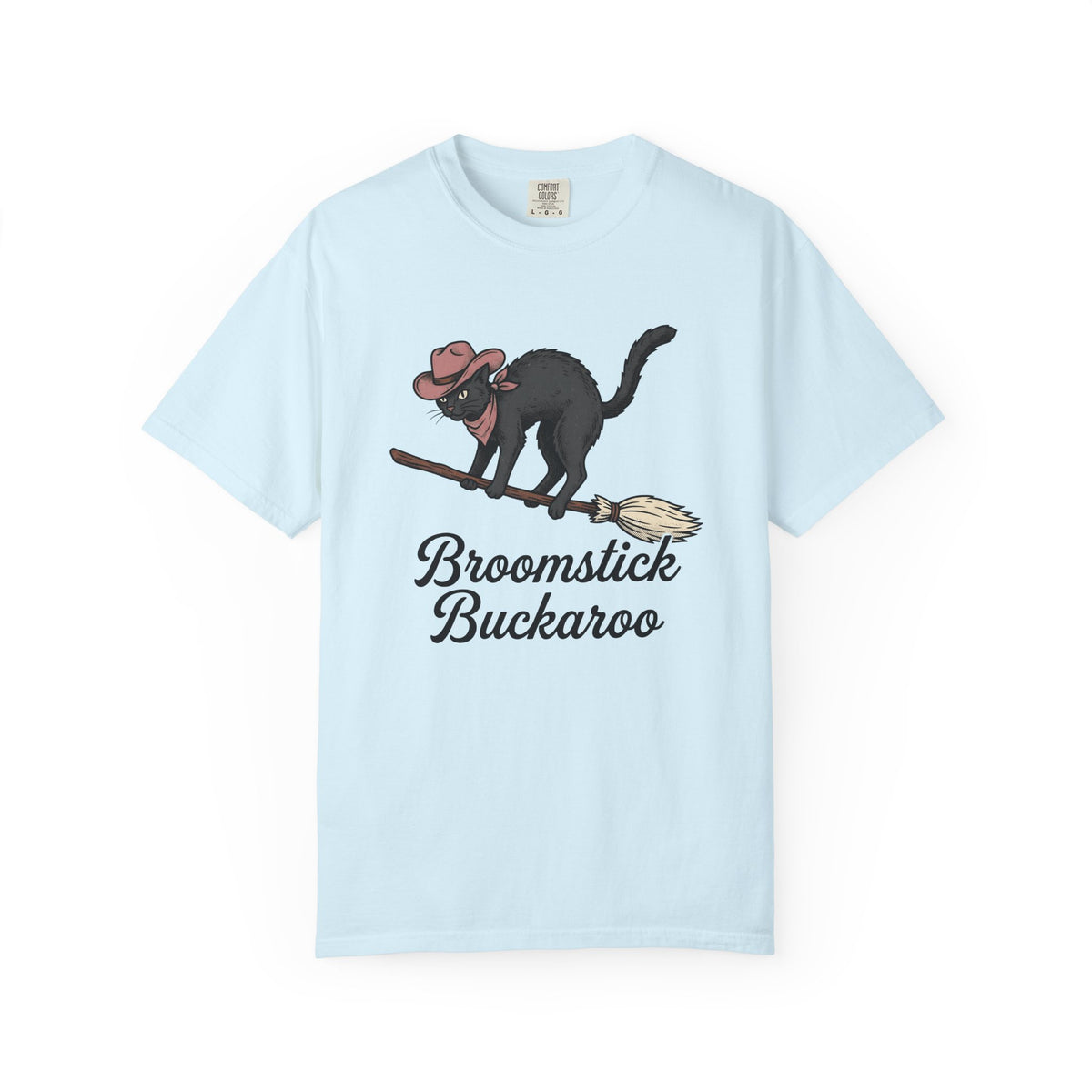 Ranch Cat Broom Shirt Halloween Feline Gift Women Classic Tee Broomstick T-Shirt Horror Fan Retro Tshirt Cat Graphic Outline Fedora Tshirt